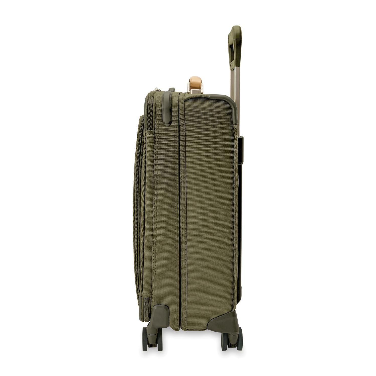 Briggs and Riley Essential Carry-On Spinner Olive SIde #color_olive