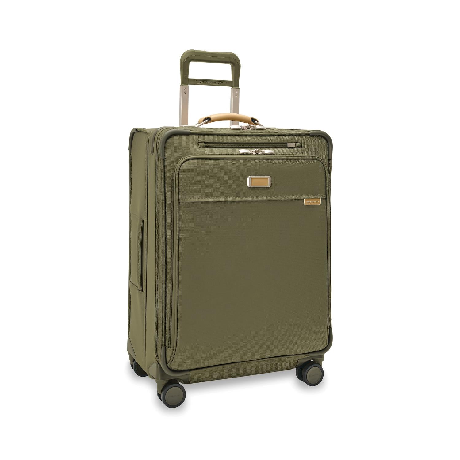 Briggs and Riley Medium Expandable Spinner Olive Side View #color_olive