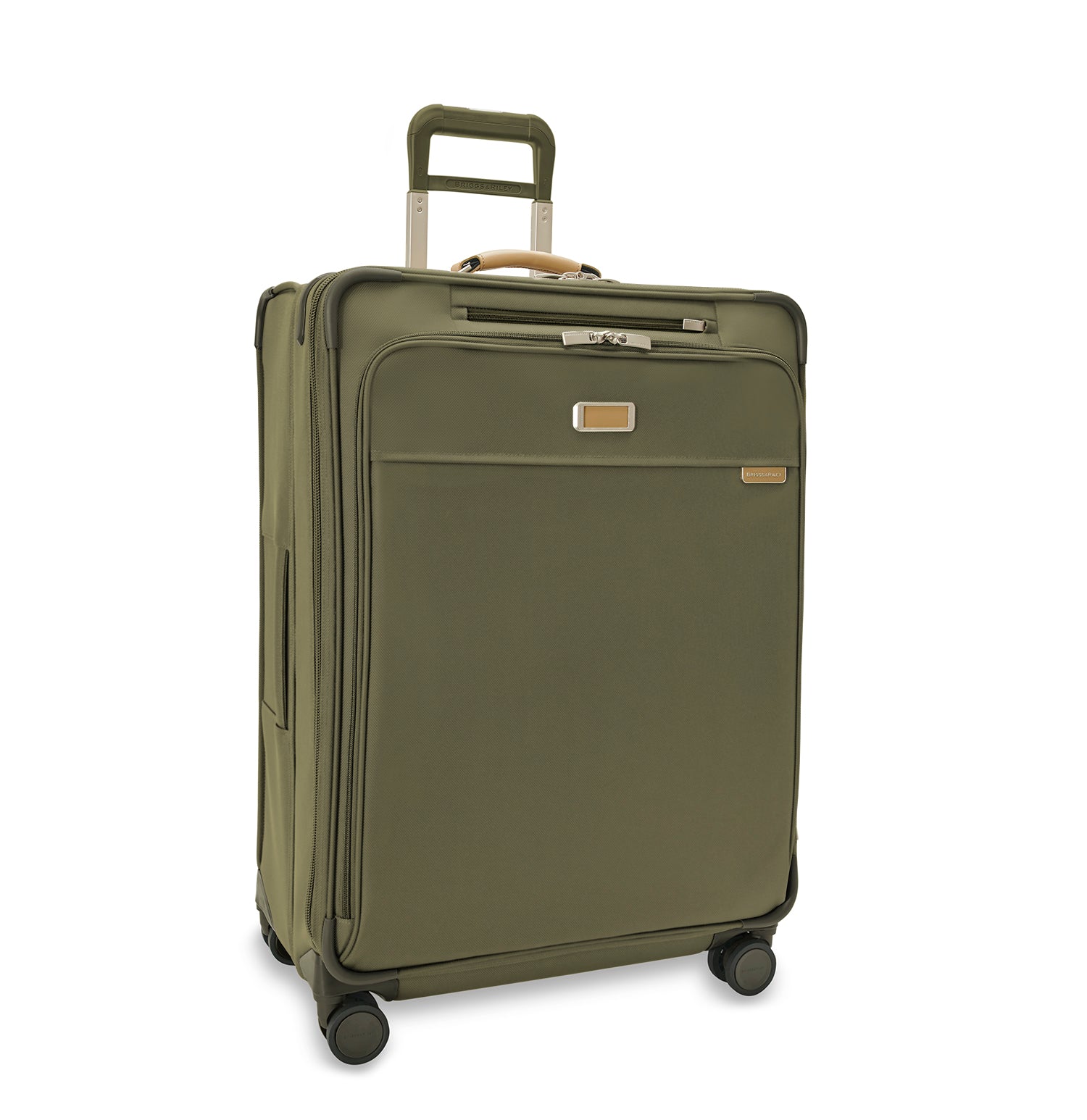 Briggs and Riley Large Expandable Spinner Olive Front View  #color_olive