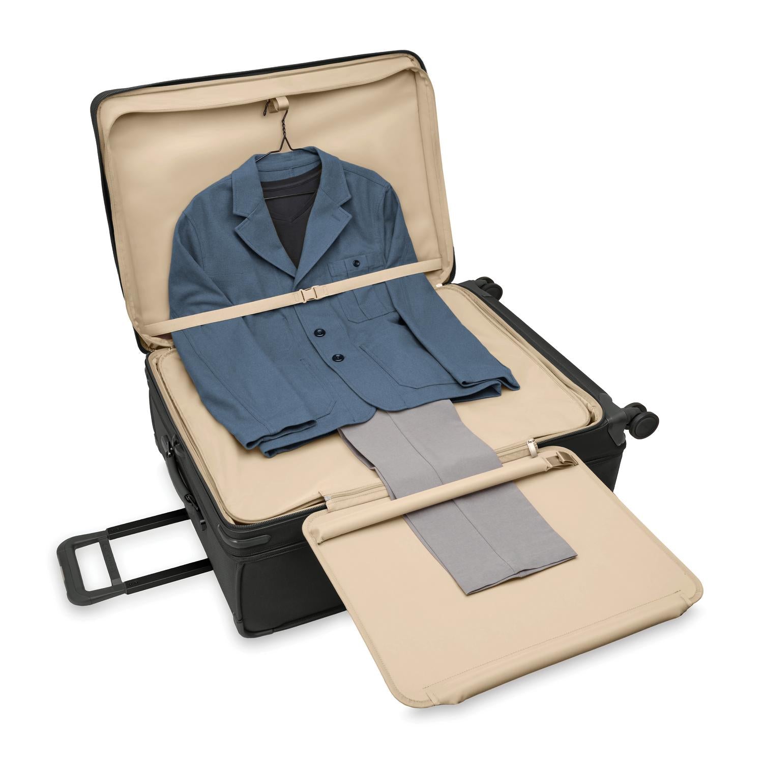 Briggs and Riley Extra Large Expandable Spinner Black Open View #color_black