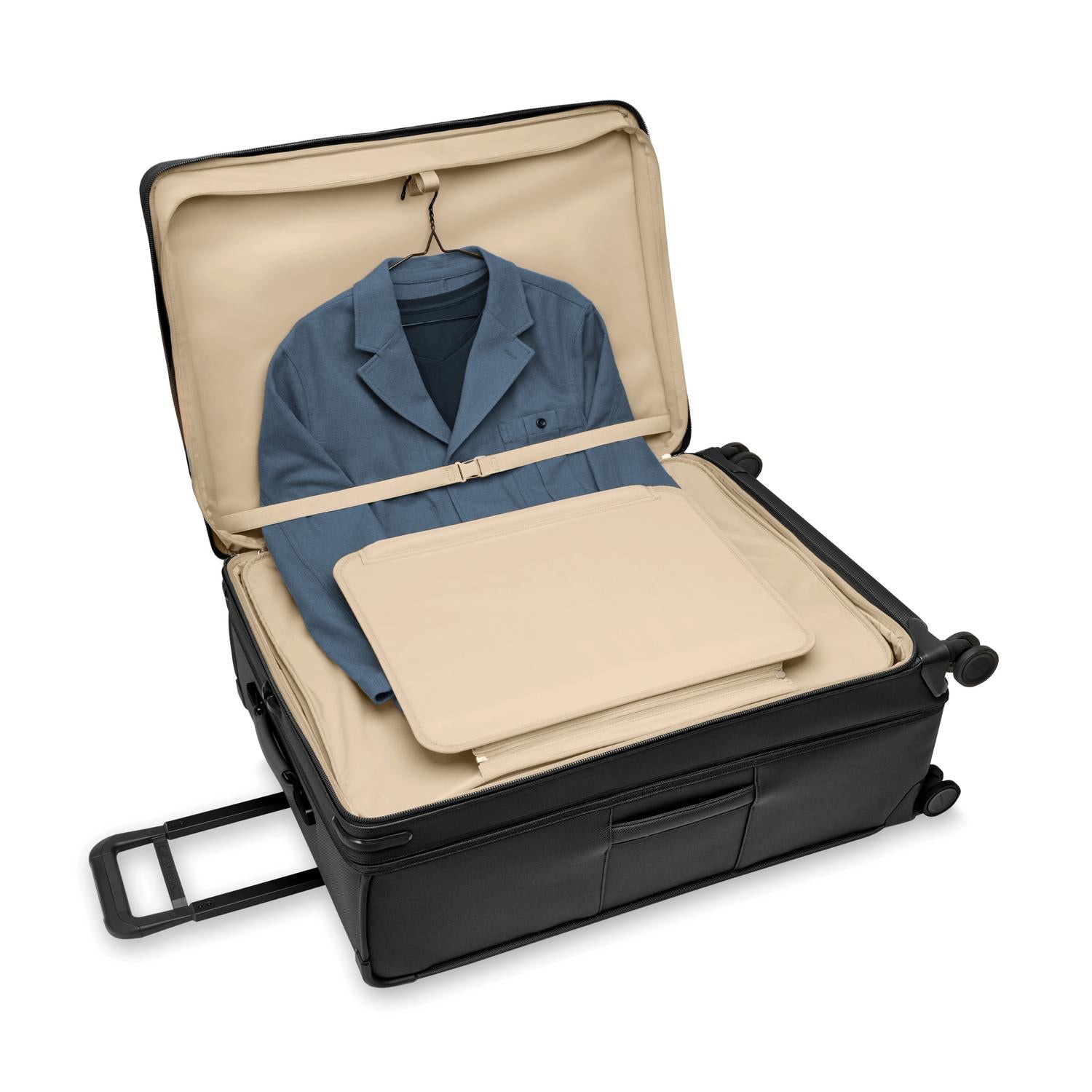 Briggs and Riley Extra Large Expandable Spinner Black Tri-fold Garment Folder #color_black