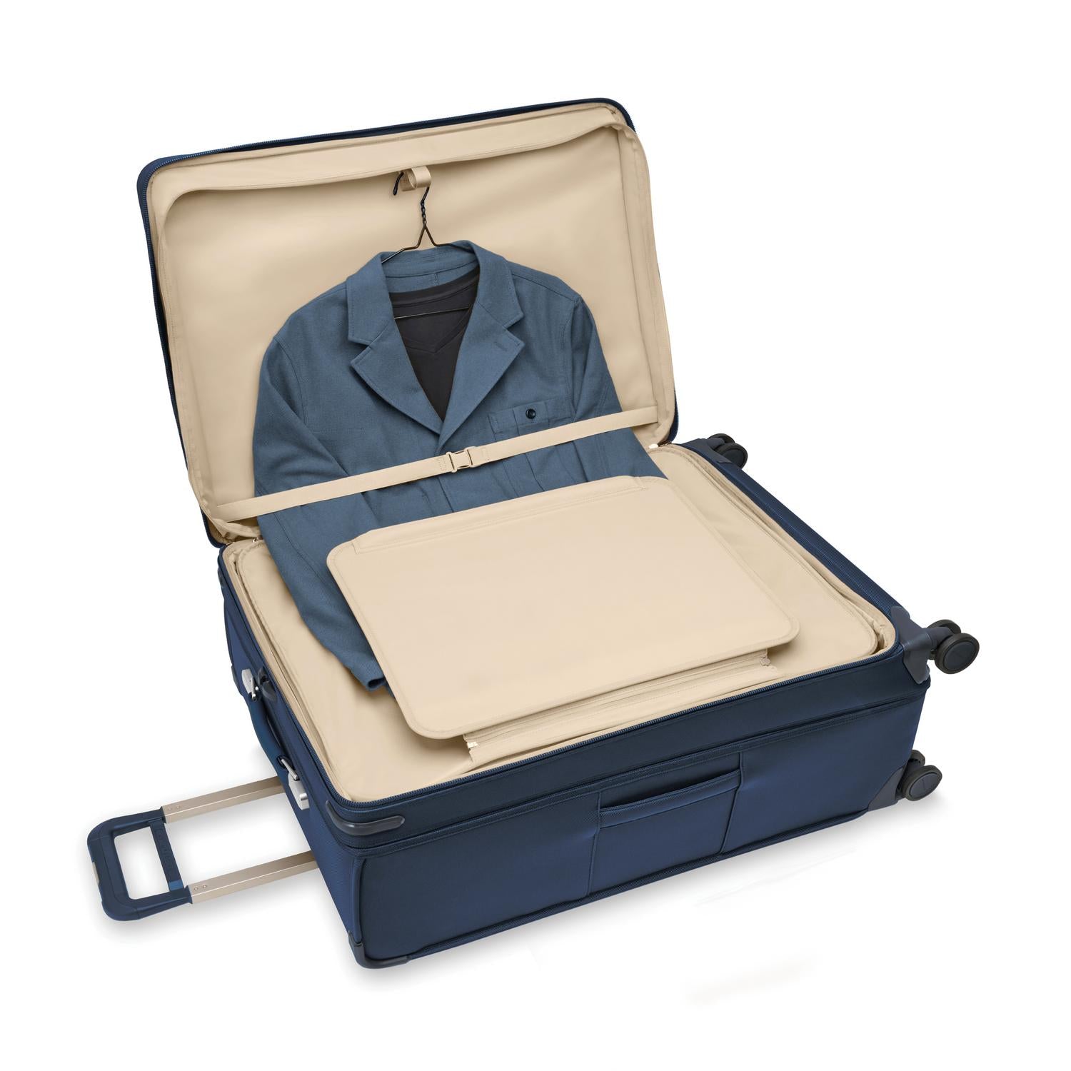 Briggs and Riley Extra Large Expandable Spinner Navy Tri-fold Garment Folder #color_navy