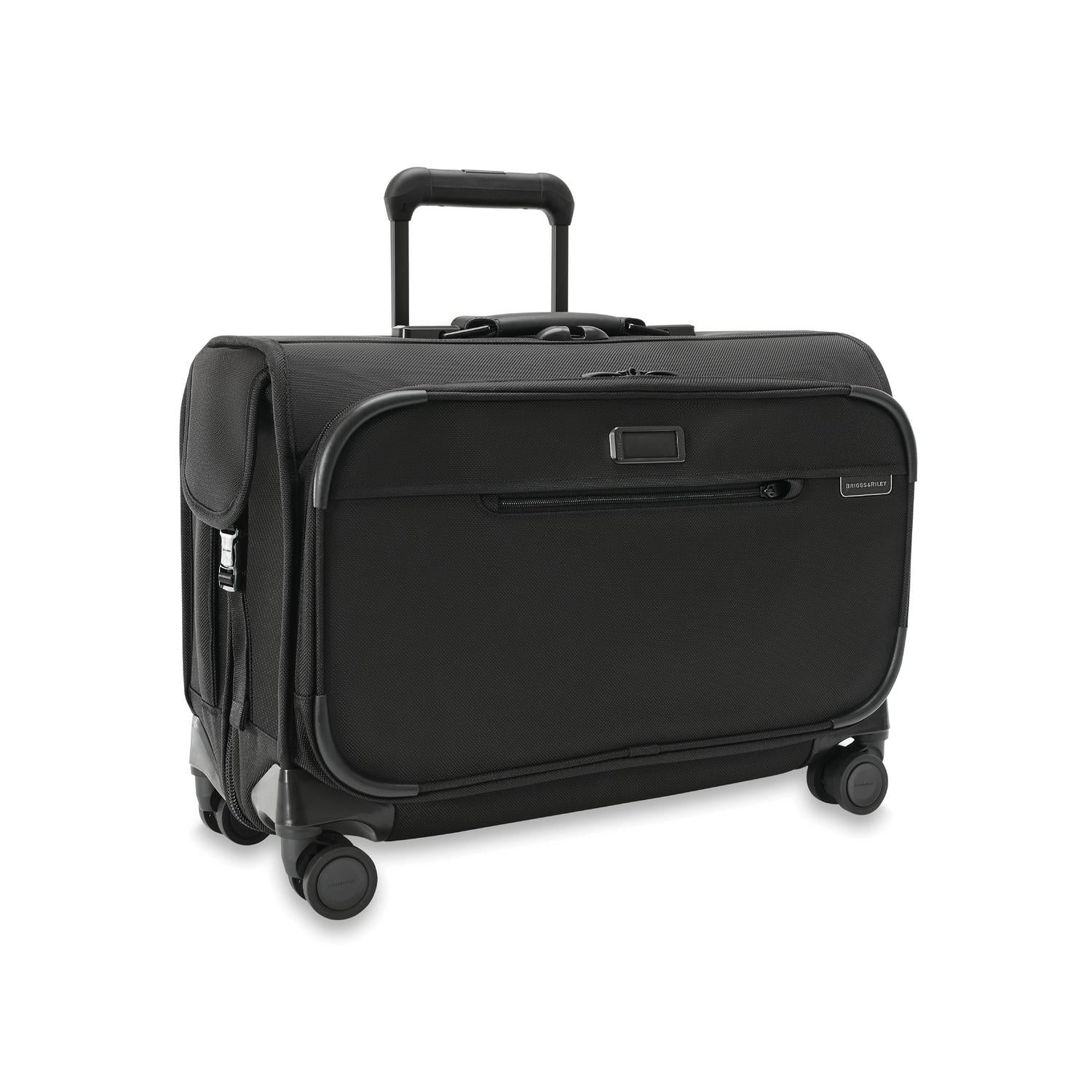 Briggs and Riley Wide Carry-On Wheeled Garment Spinner Side View #color_black