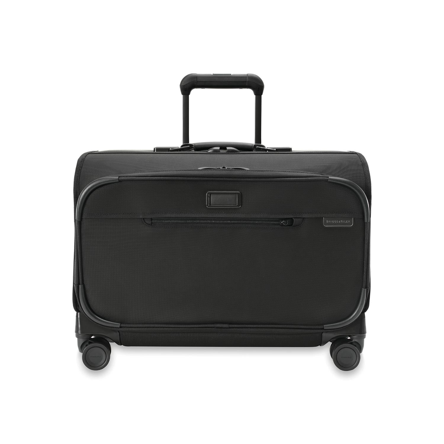 Briggs and Riley Wide Carry-On Wheeled Garment Spinner Front View #color_black