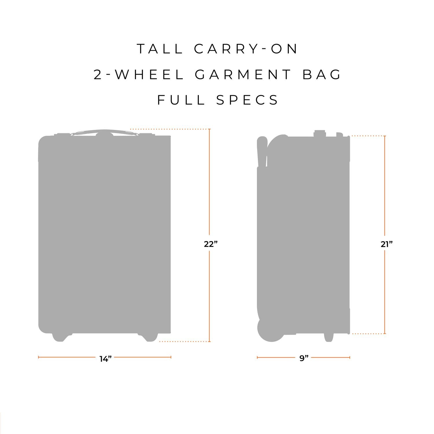 Baseline Tall Carry-on 2-Wheel Garment Bag