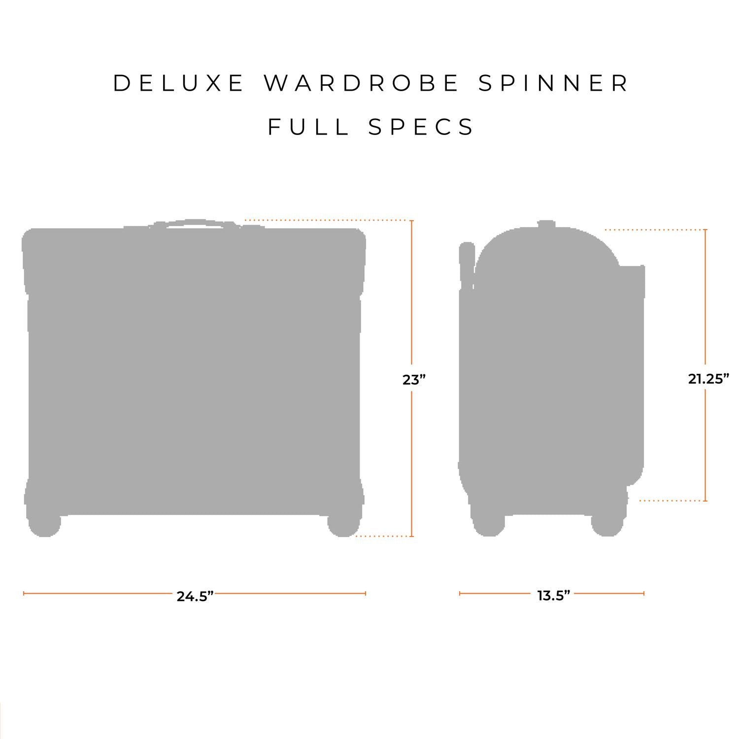 Briggs and Riley Deluxe Wardrobe Spinner Full Specs 24.5"x23"x13.5" #color_black