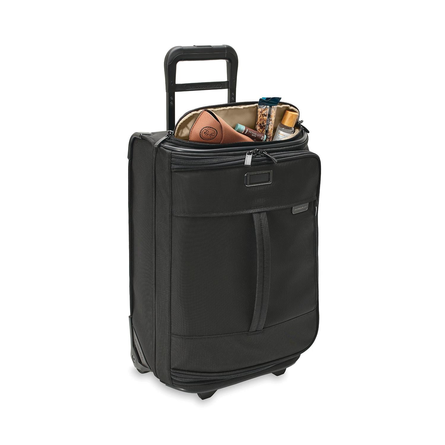 Briggs and Riley Global 2-Wheel Carry-On Duffle Top Pocket #color_black