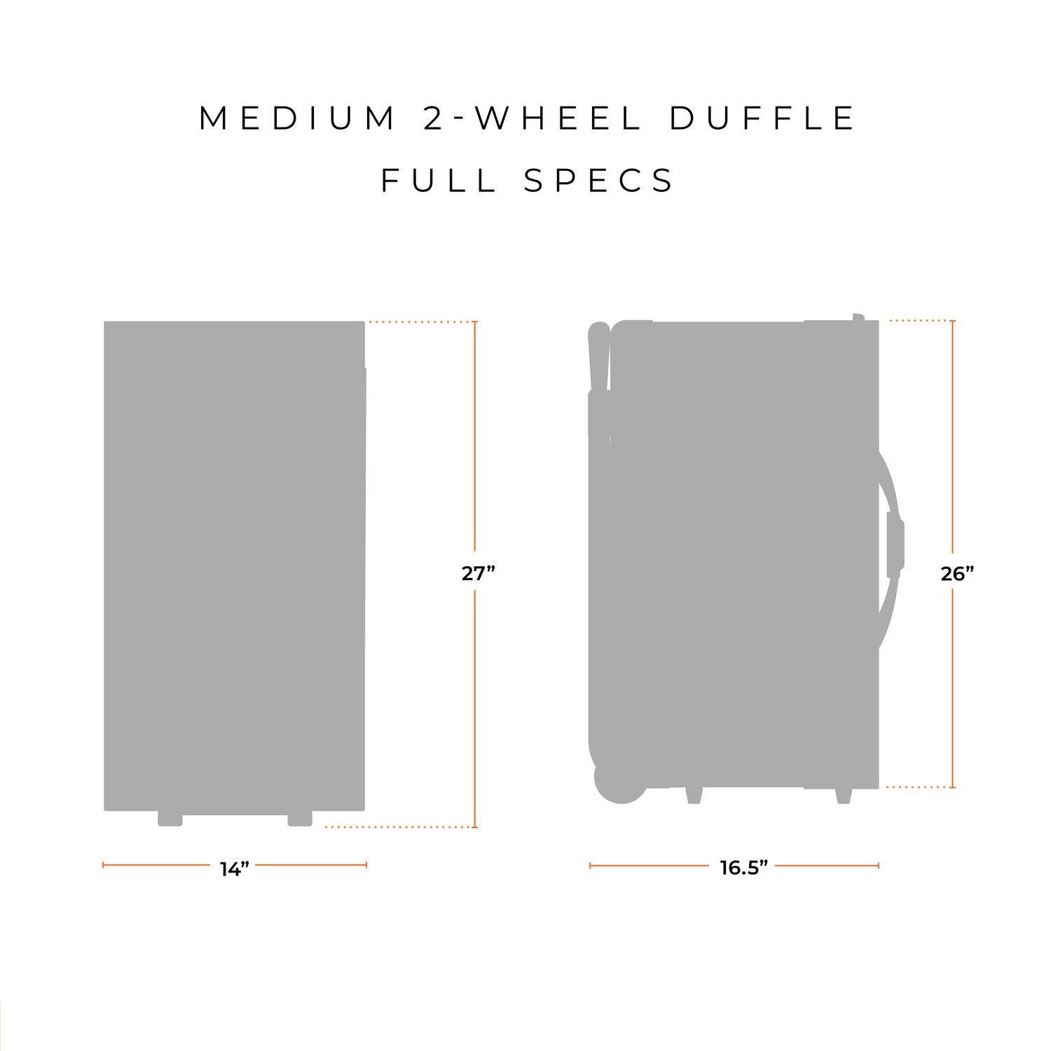 Briggs and Riley Medium Two-Wheel Duffle Full Specs 14"x27"x16.5"26" #color_black