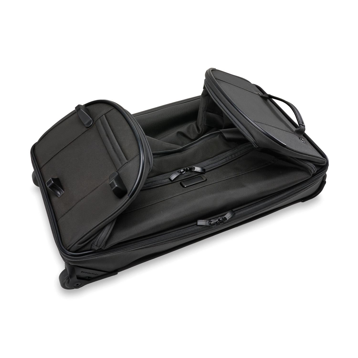 Briggs and Riley Medium Two-Wheel Duffle Black Collapsed View #color_black