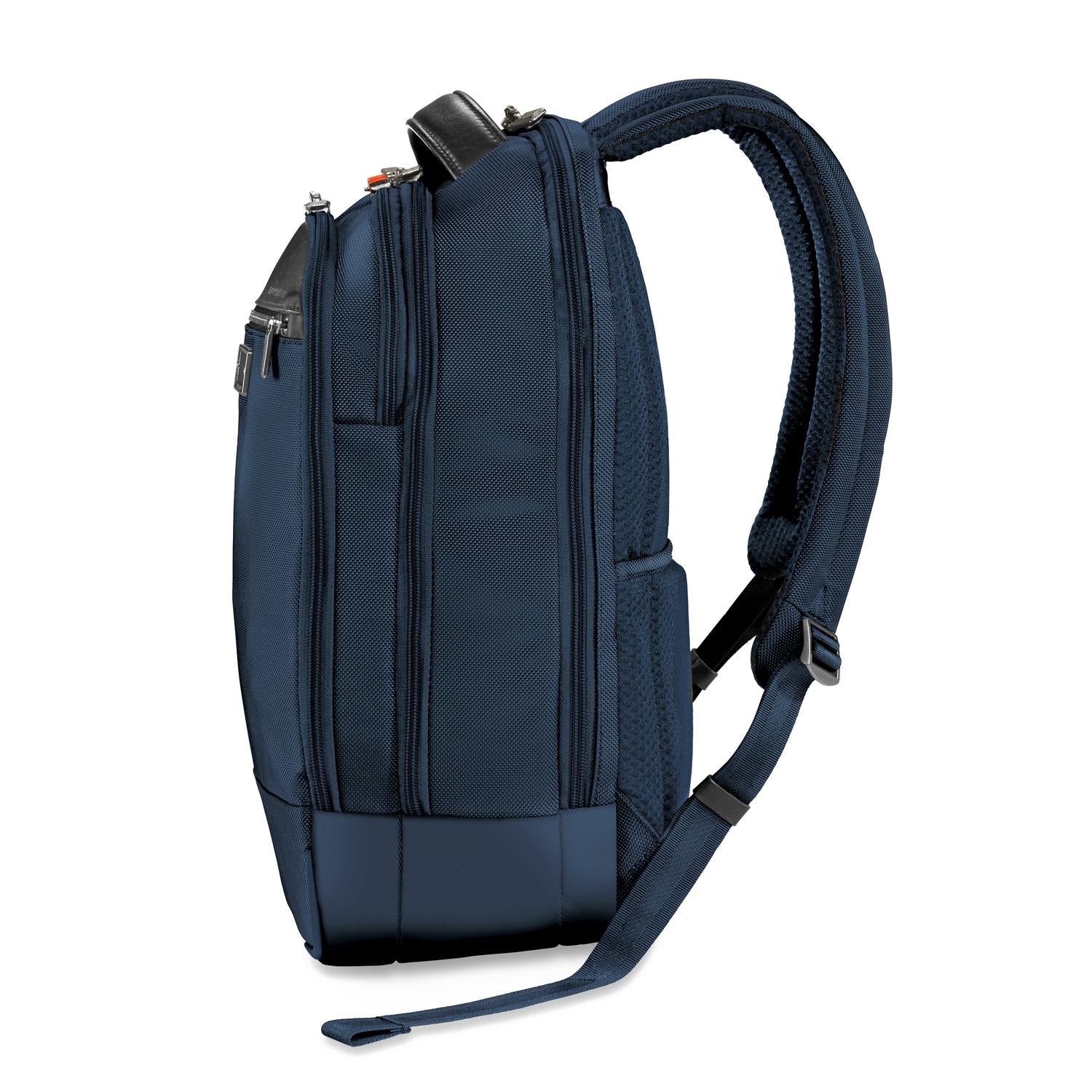 Briggs and Riley Medium Backpack Navy Side View  #color_navy