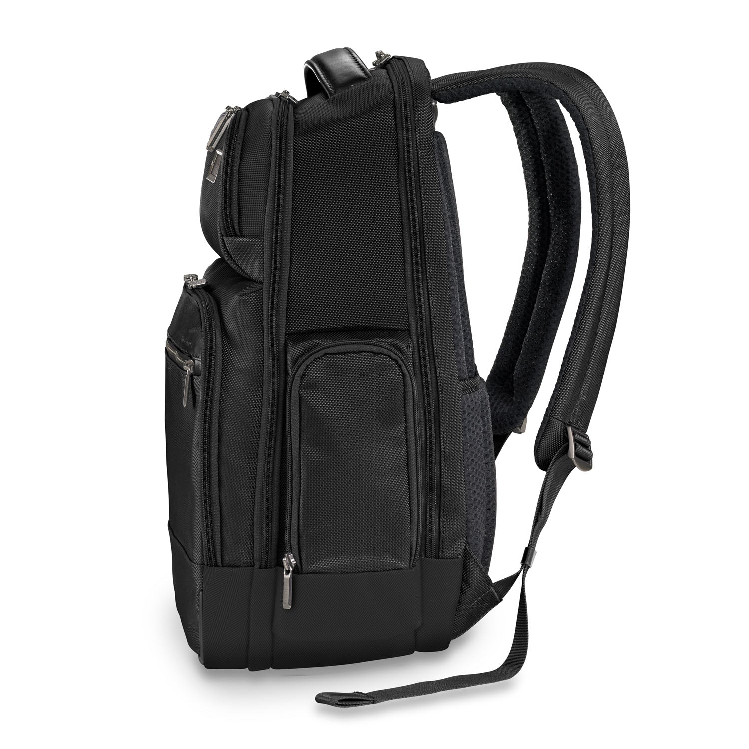 Briggs and Riley Medium Cargo Backpack Black Side #color_black