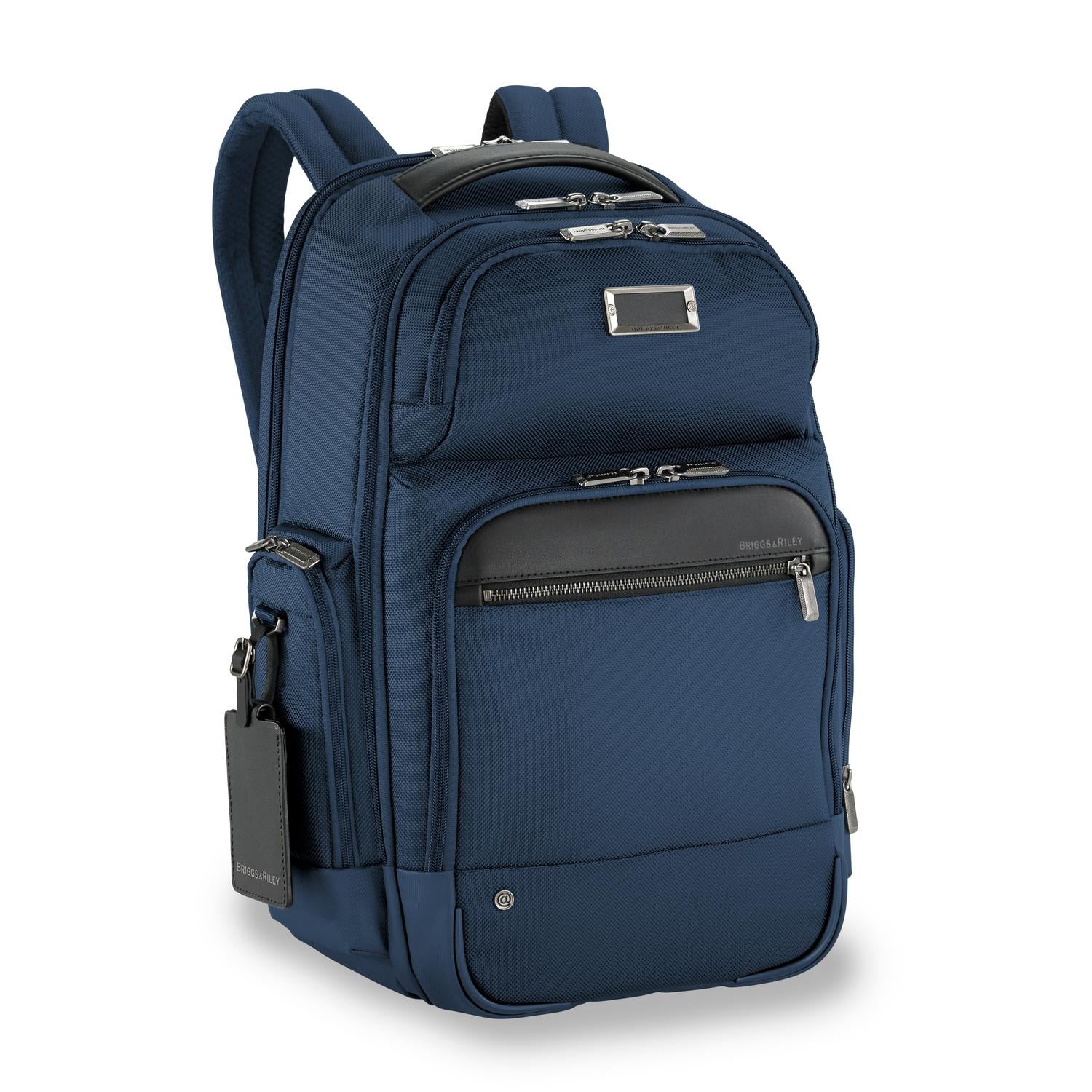 Briggs and Riley Medium Cargo Backpack Navy Side View  #color_navy