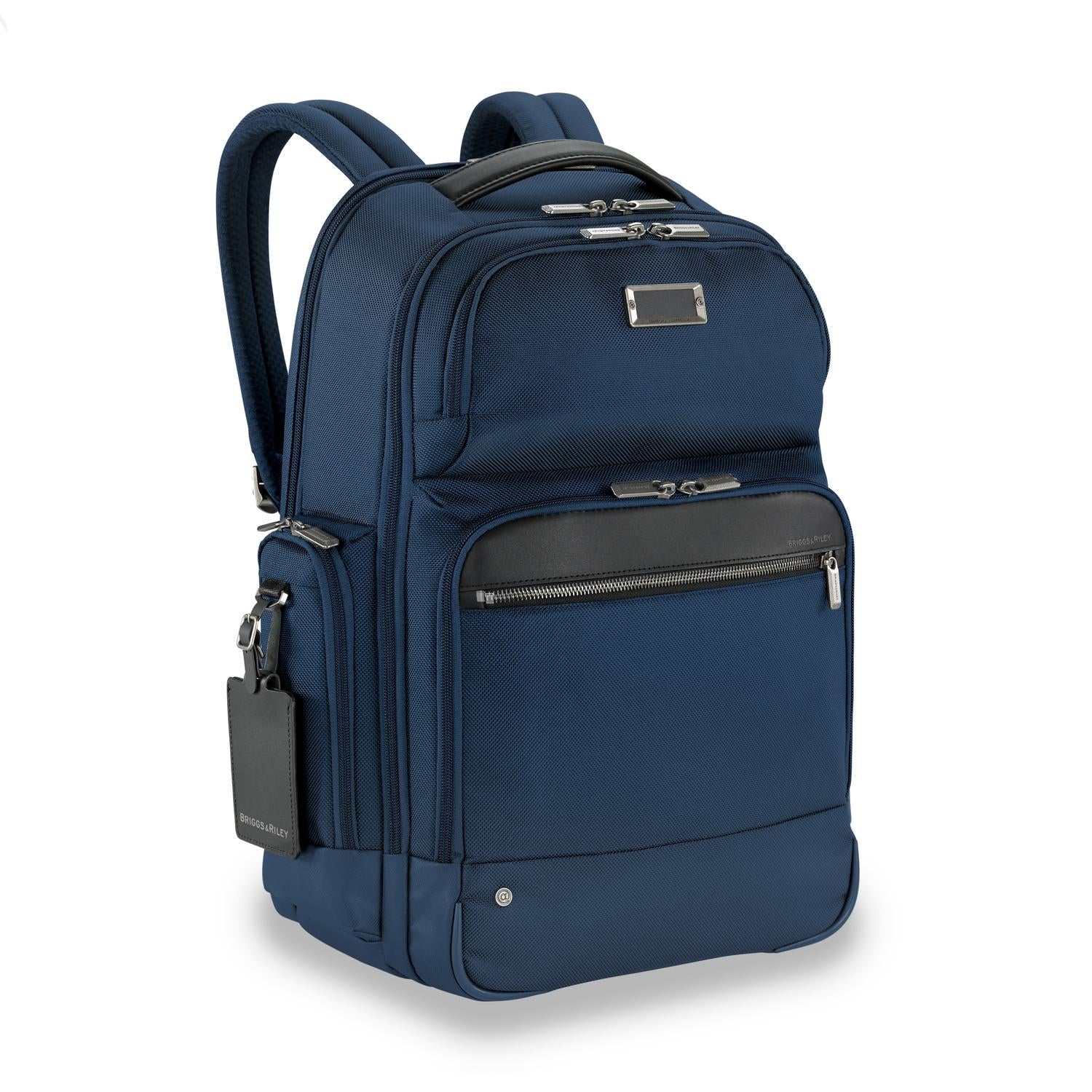 Briggs and Riley Large Cargo Backpack Navy Side View #color_navy