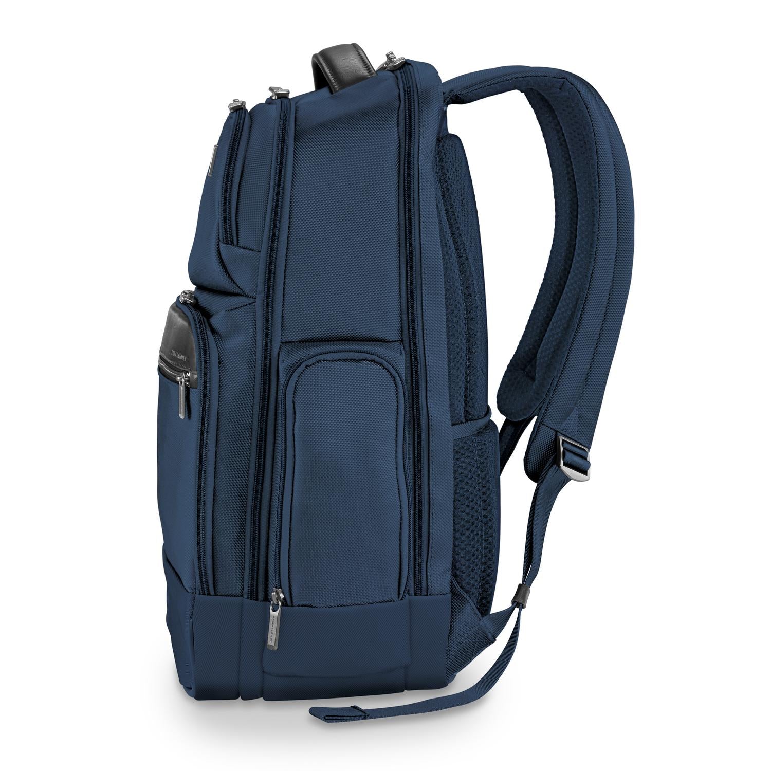 Briggs and Riley Large Cargo Backpack Navy Side View #color_navy