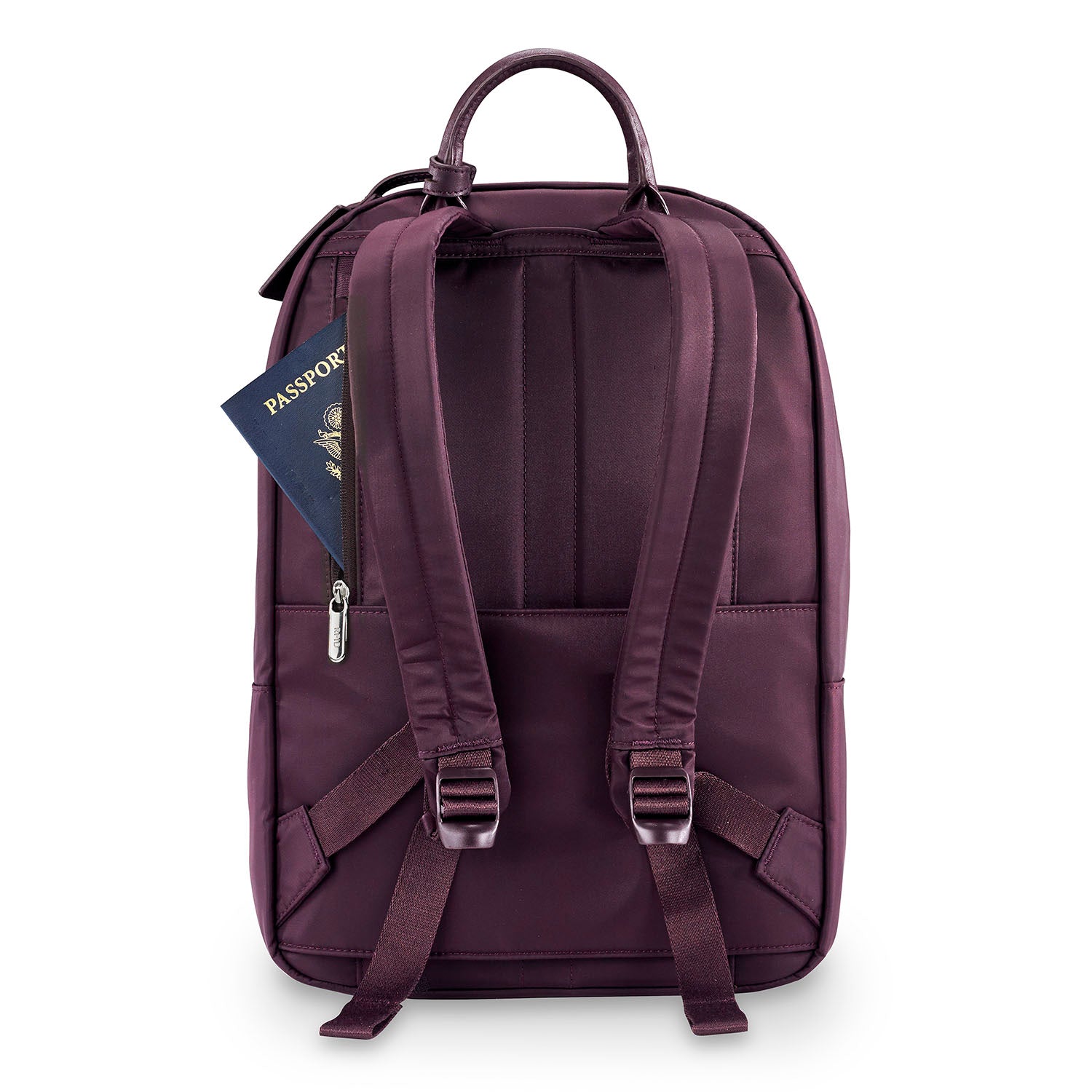 Essential Backpack back view #color_plum