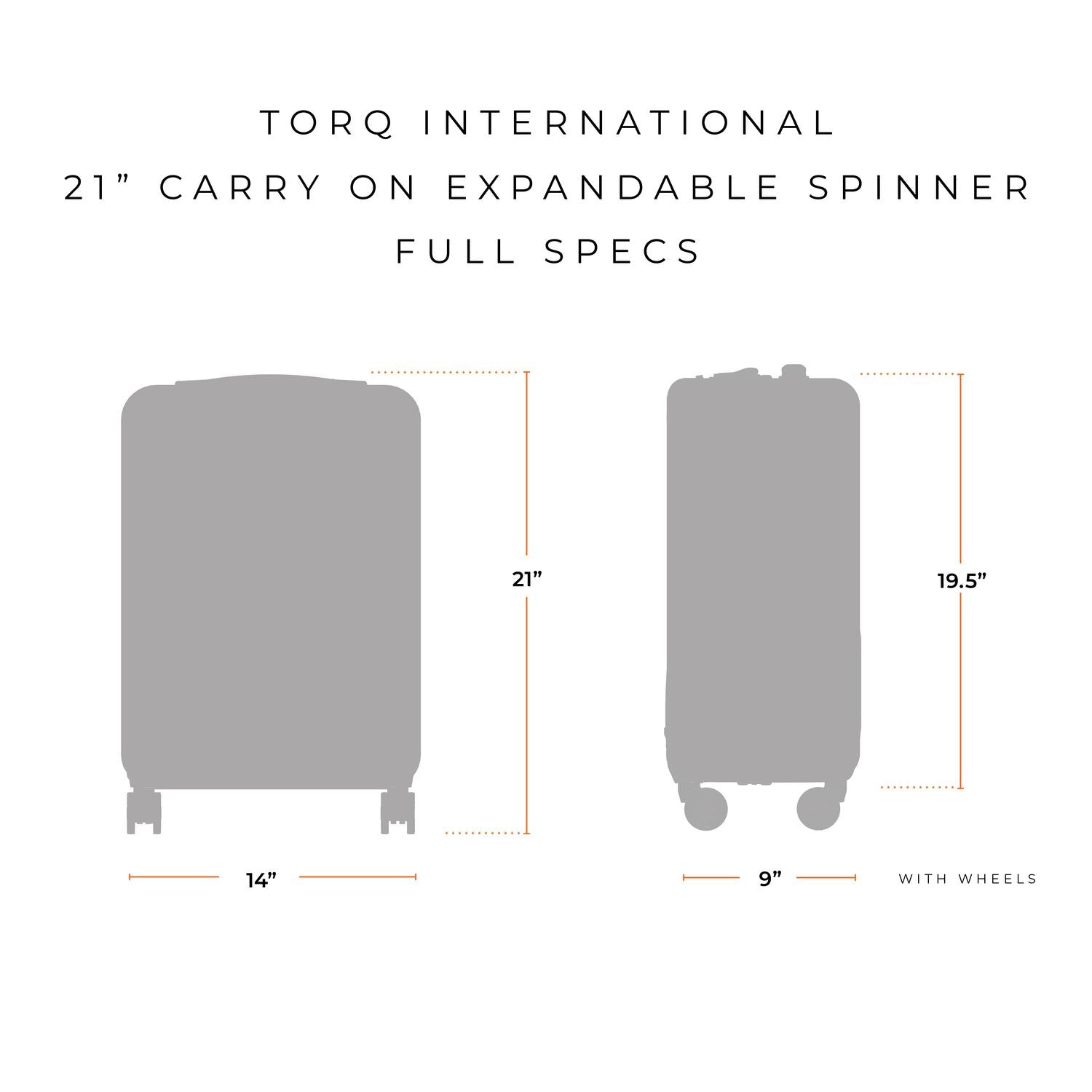 briggs & riley torq black international 21" carry-on spinner full specs #color_stealth