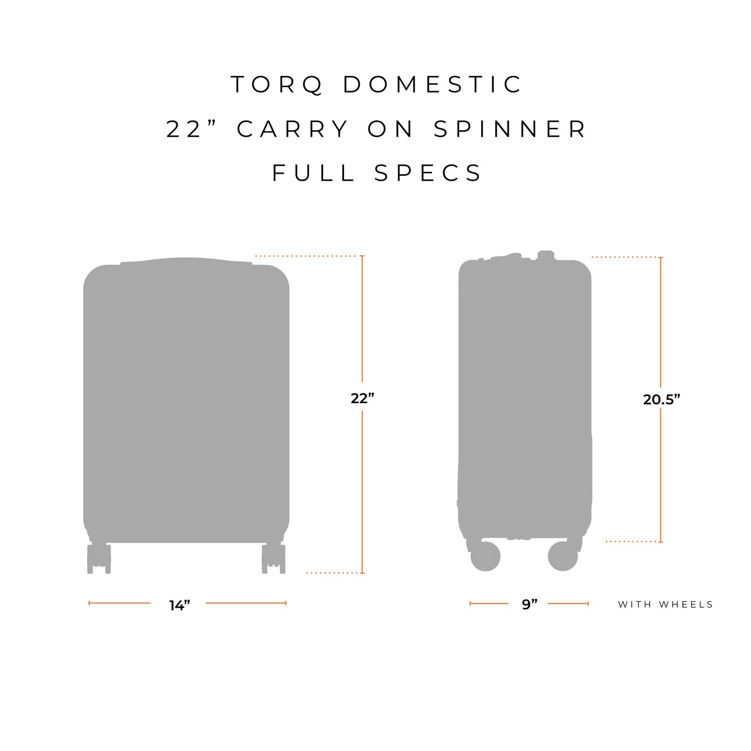 Briggs & Riley Torq Black Domestic 22" Carry-On Spinner  specs #color_stealth