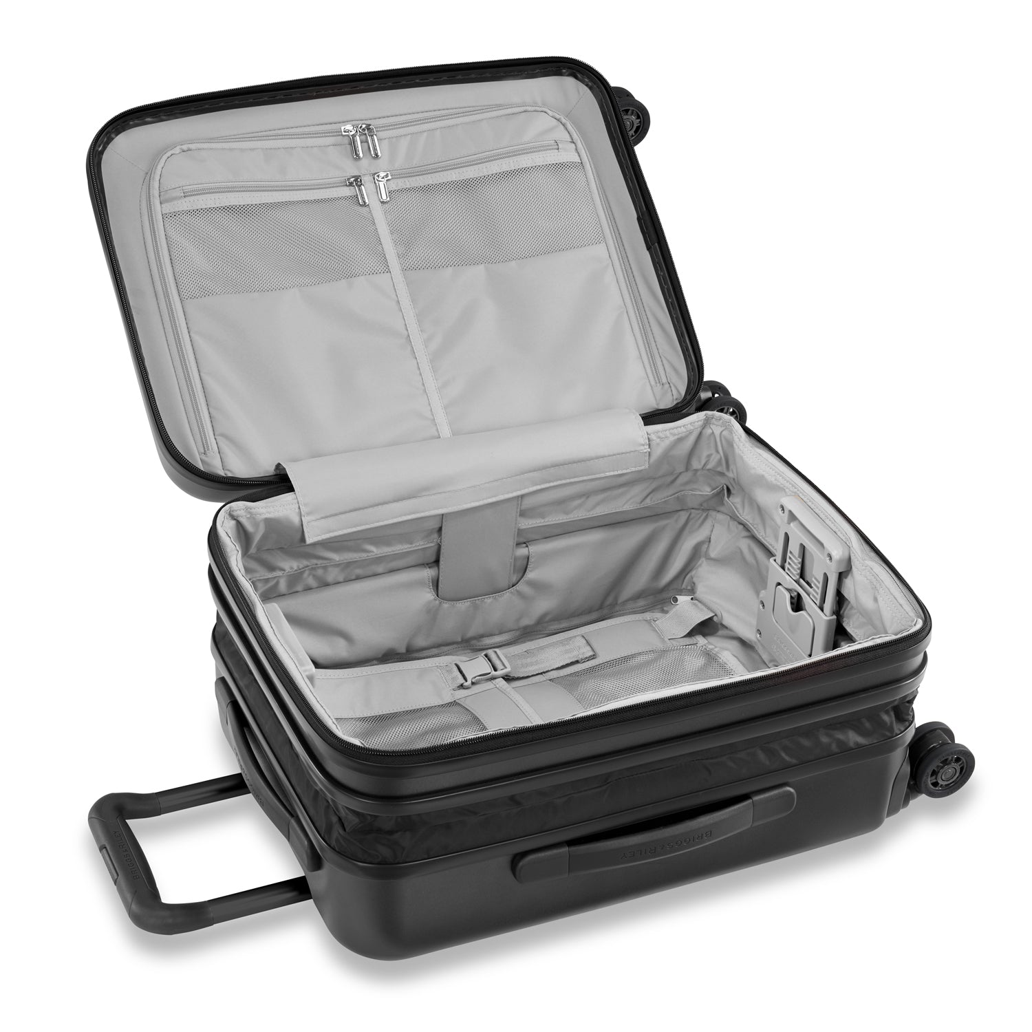 Briggs and Riley Sympatico International Carry-On Expandable Spinner Black Open Expanded #color_black