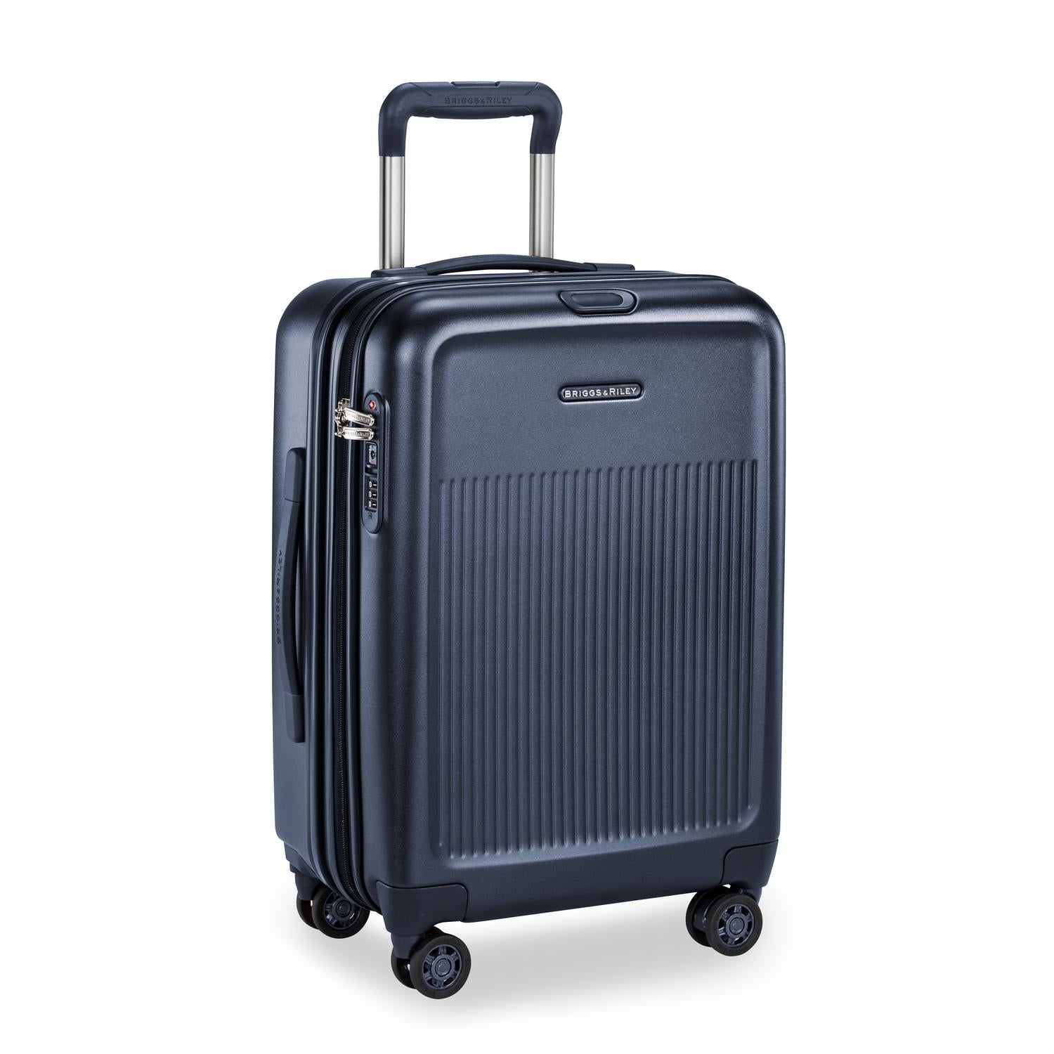 Briggs and Riley Sympatico International Carry-On Expandable Spinner Navy  Side #color_matte-navy