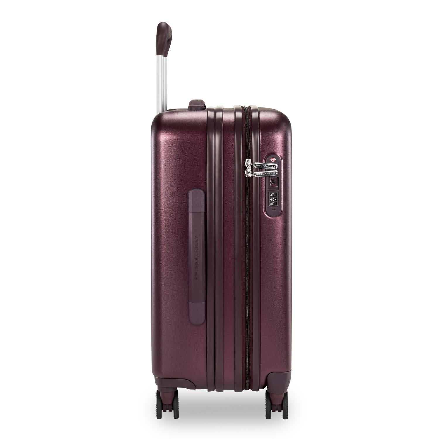 Briggs and Riley Sympatico International Carry-On Expandable Spinner Plum Side View #color_plum