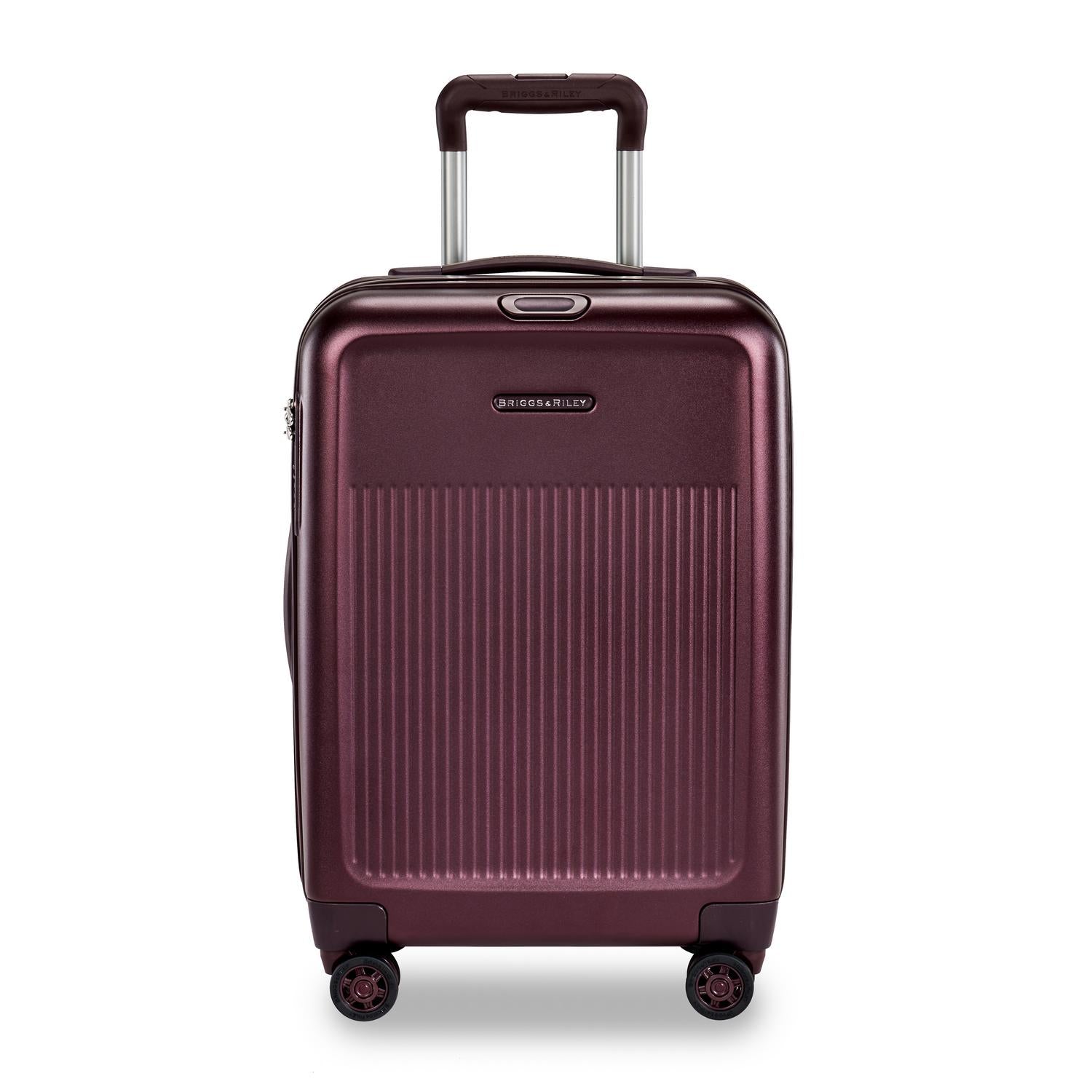 Briggs and Riley Sympatico International Carry-On Expandable Spinner Plum Front view #color_plum