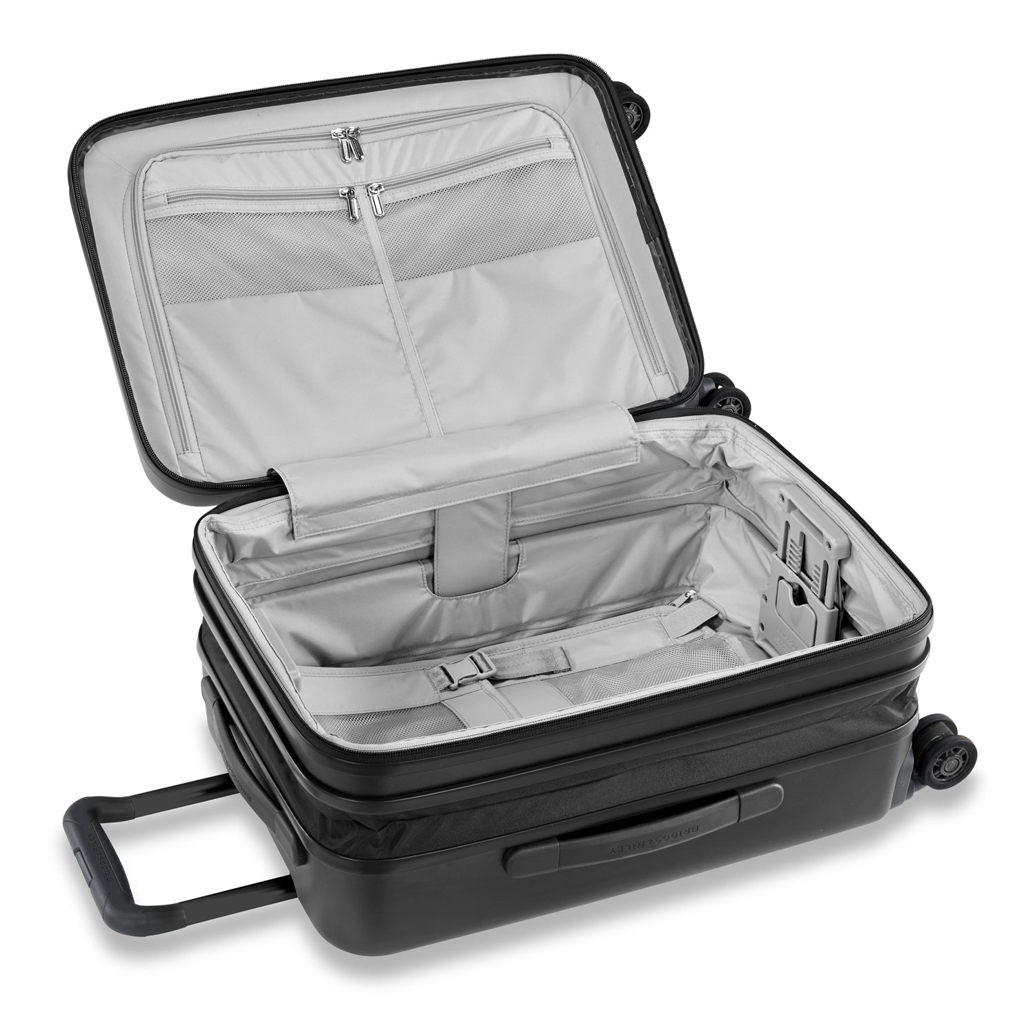 Briggs and Riley Sympatico Domestic Carry-On Expandable Spinner Black Open Expanded #color_black
