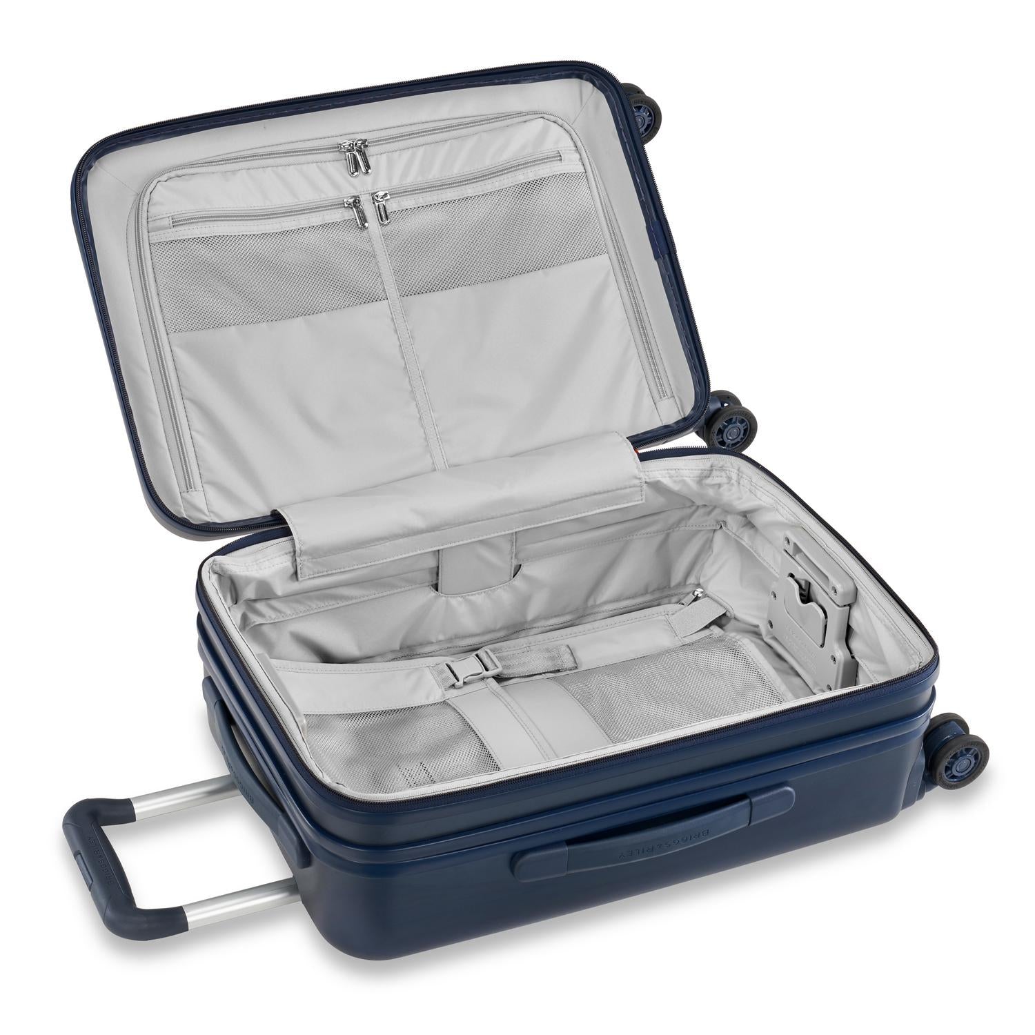 Briggs and Riley Sympatico Domestic Carry-On Expandable Spinner Navy Open #color_matte-navy