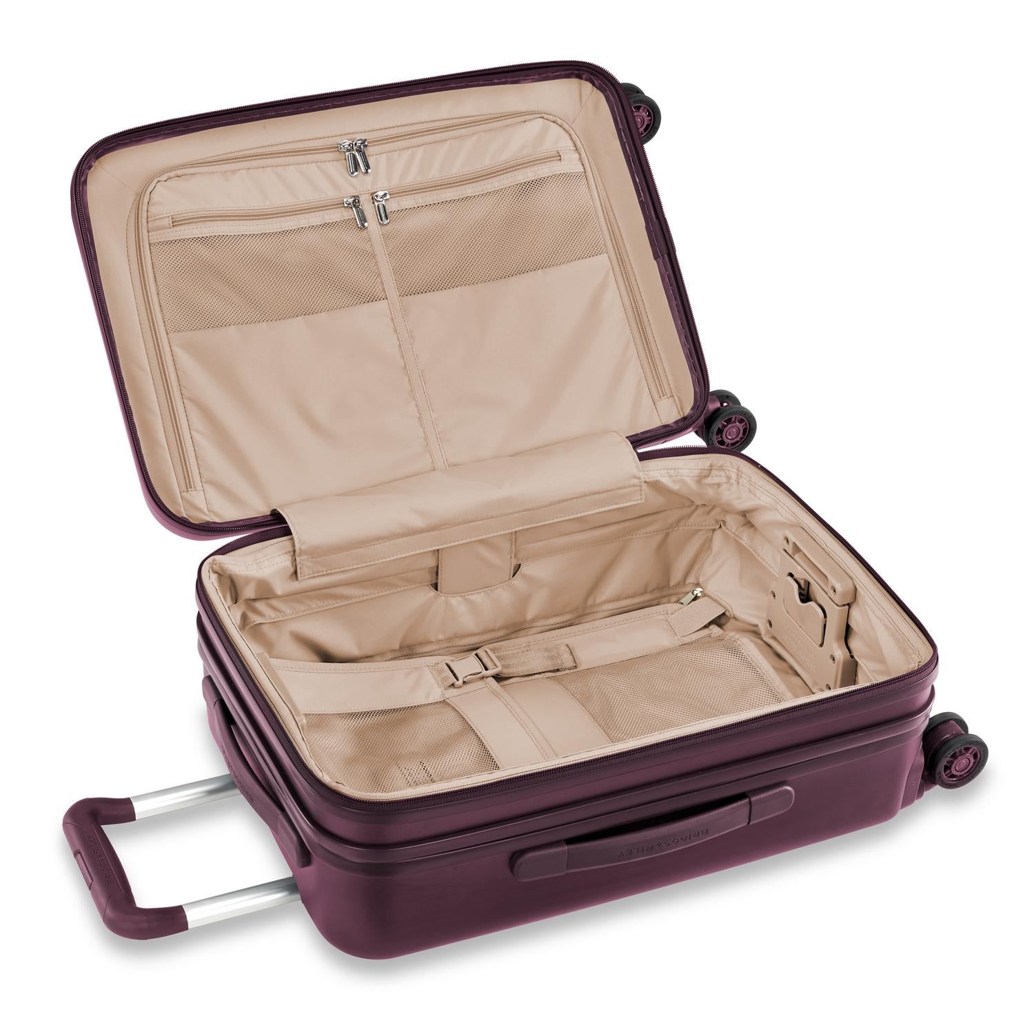 Briggs and Riley Sympatico Domestic Carry-On Expandable Spinner Plum Open #color_plum