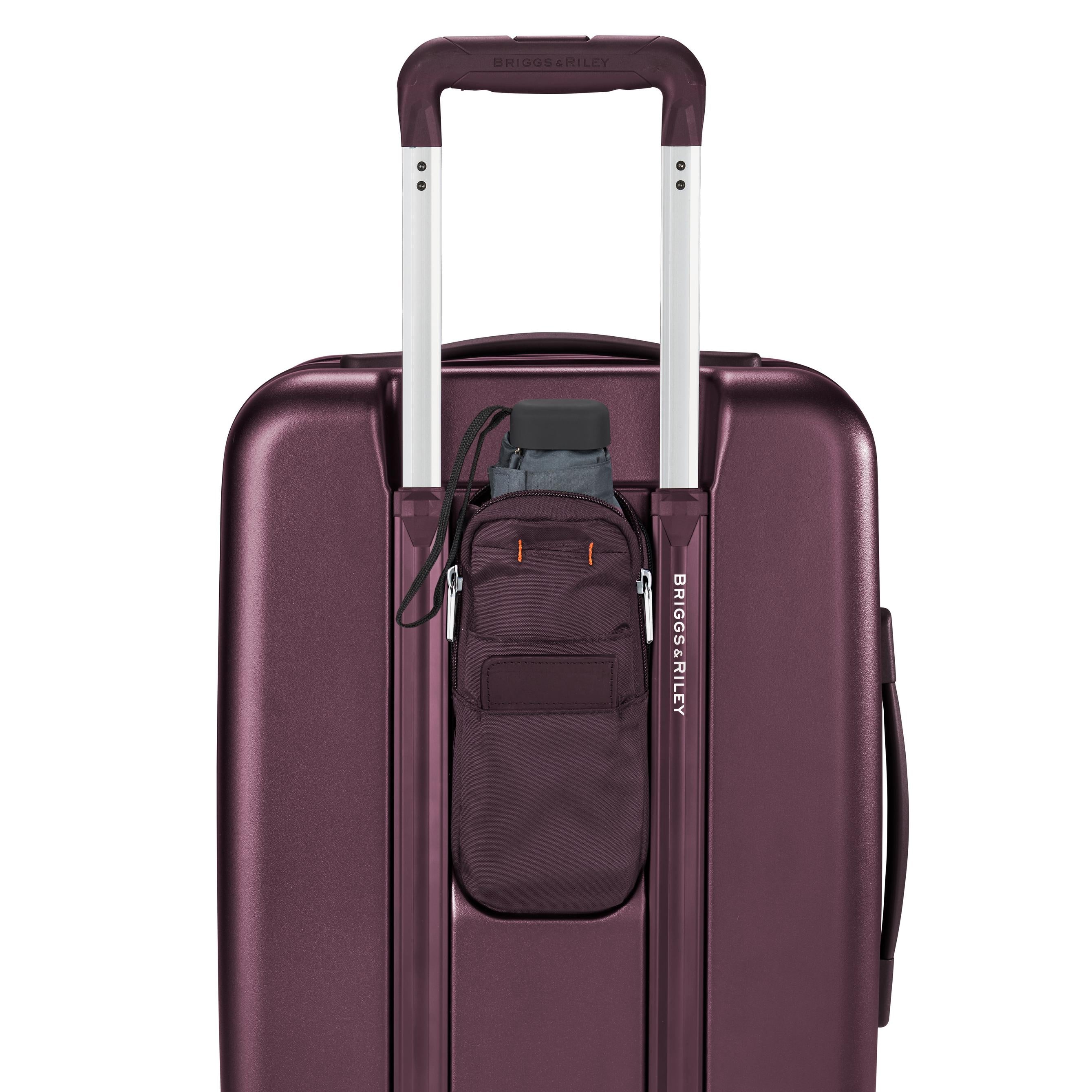 Briggs and Riley Sympatico Domestic Carry-On Expandable Spinner Plum Back Pocket #color_plum