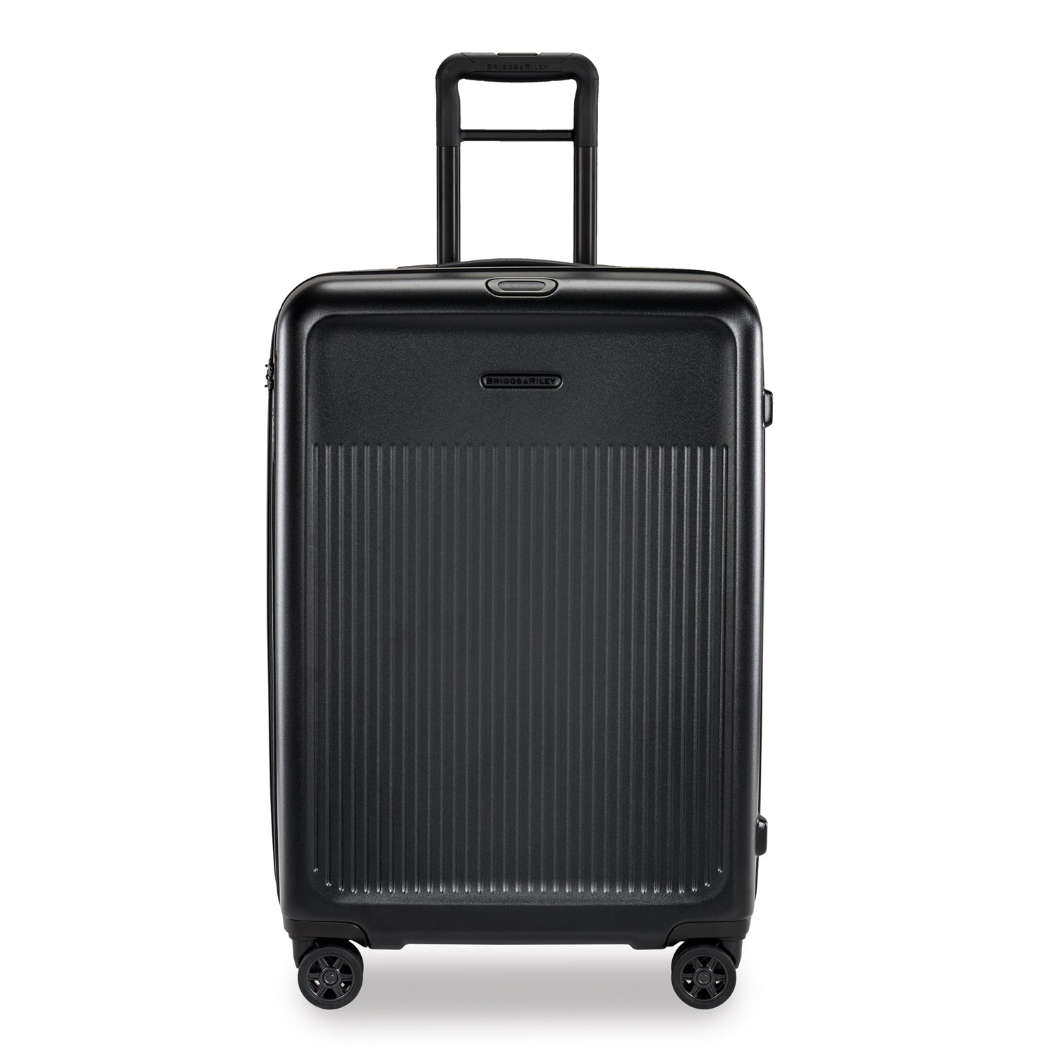 Briggs and Riley Sympatico Medium expandable Spinner Black Front #color_black