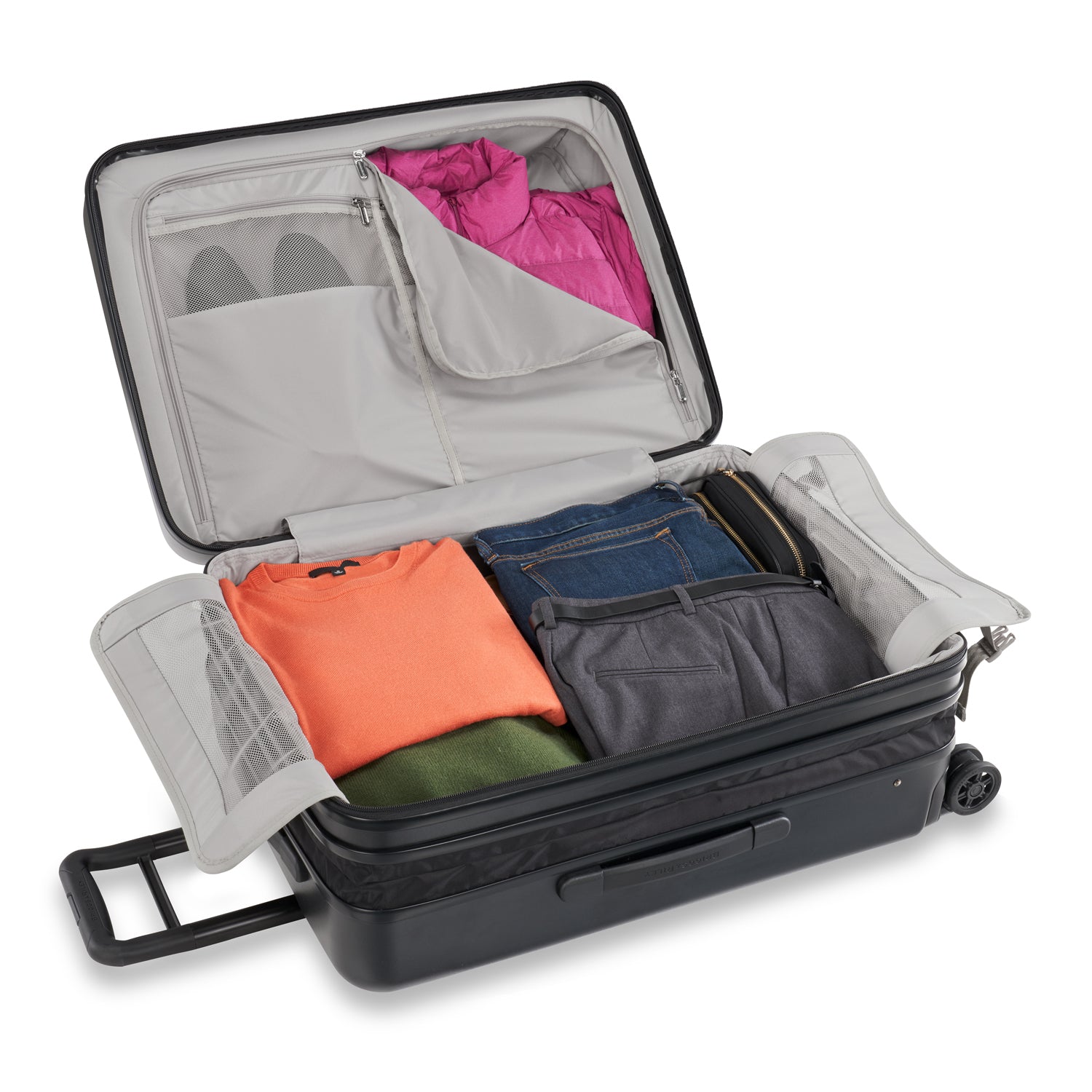 Briggs and Riley Sympatico Medium expandable Spinner Black Open Packed #color_black