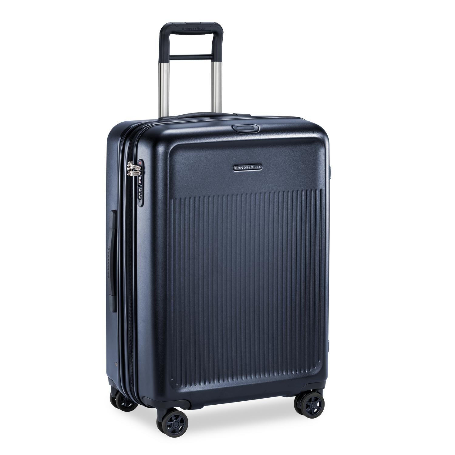 Briggs and Riley Sympatico Medium expandable Spinner Navy side #color_matte-navy