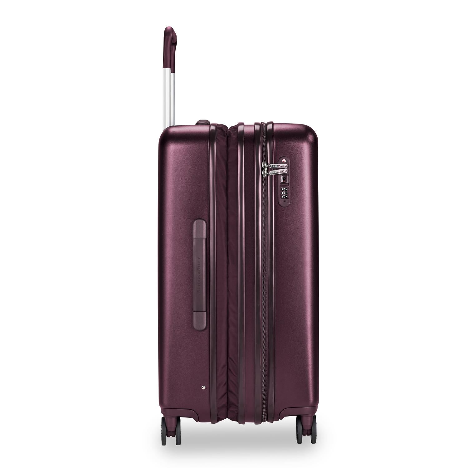 Briggs and Riley Sympatico Medium expandable Spinner Plum Side Expanded #color_plum