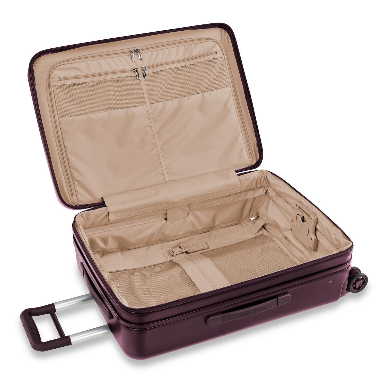 Briggs and Riley Sympatico Medium expandable Spinner Plum Open #color_plum