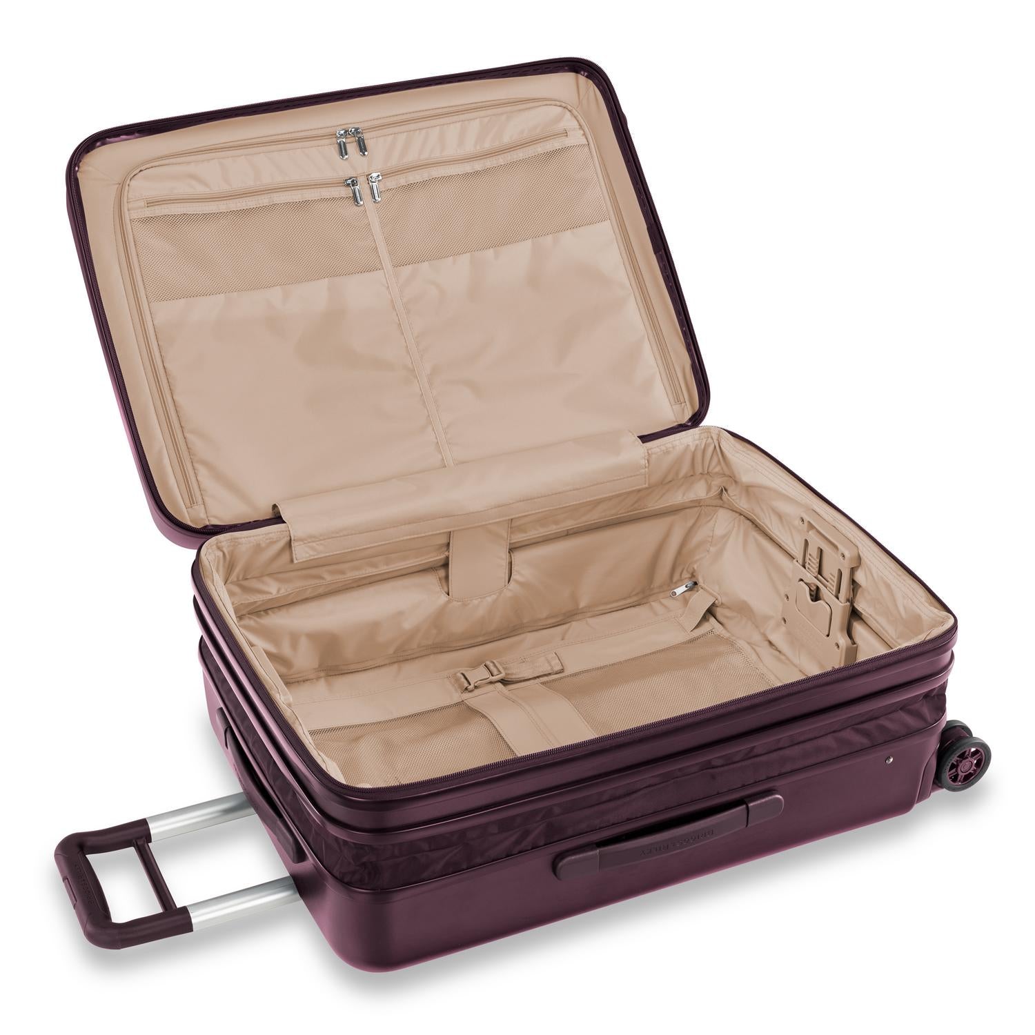 Briggs and Riley Sympatico Medium expandable Spinner Plum Open Expanded #color_plum