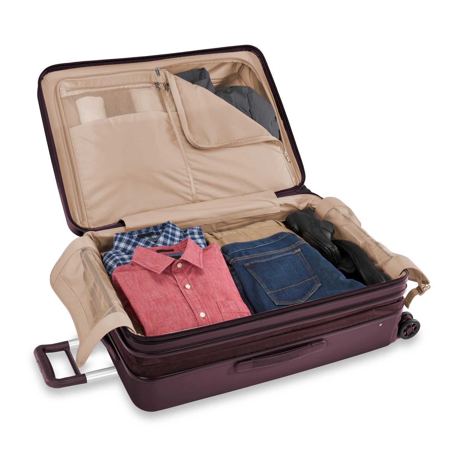 Briggs and Riley Sympatico Large Expandable Spinner Plum Packed #color_plum