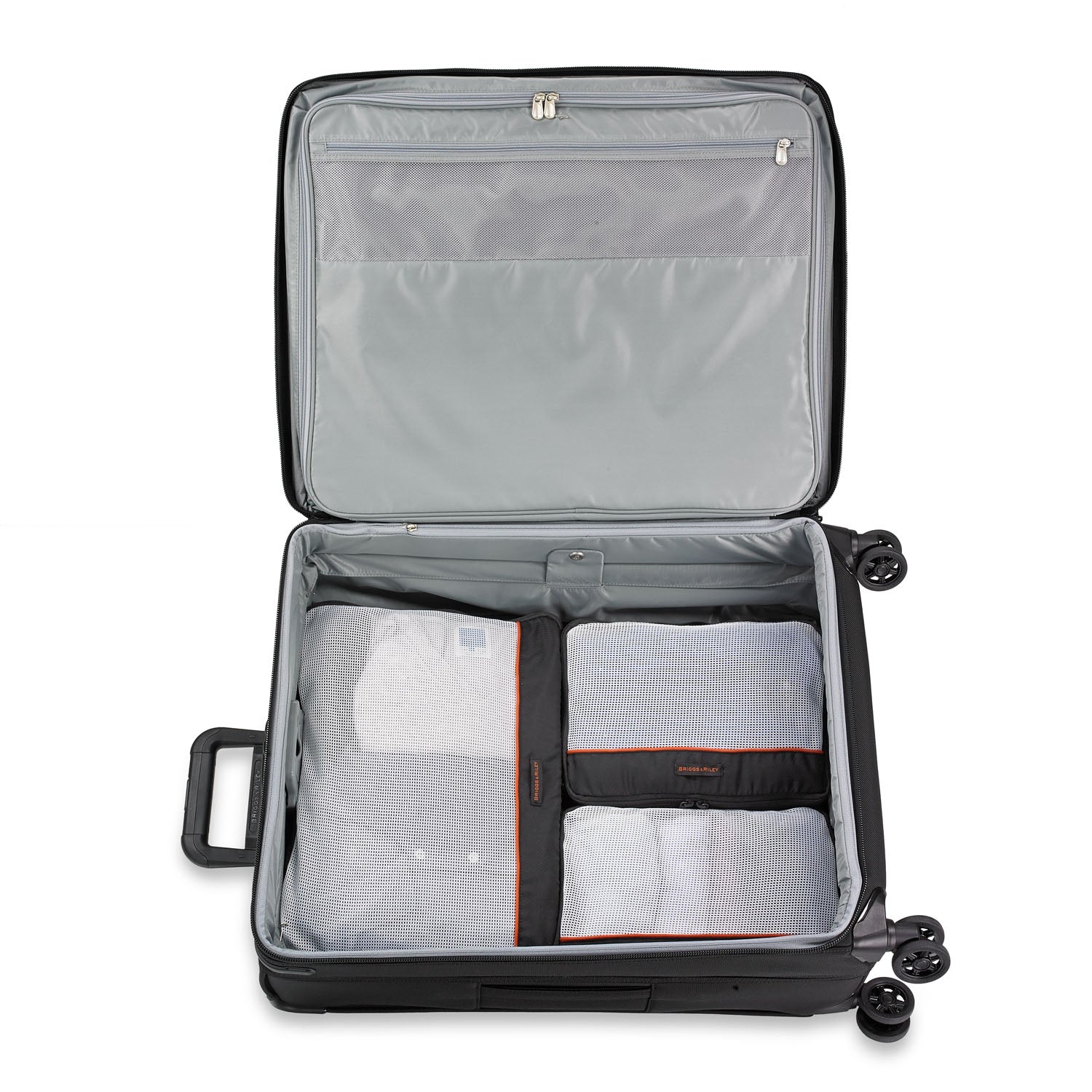 Large Travel Packing Cubes (3-Piece Set) in suitcase  #color_black