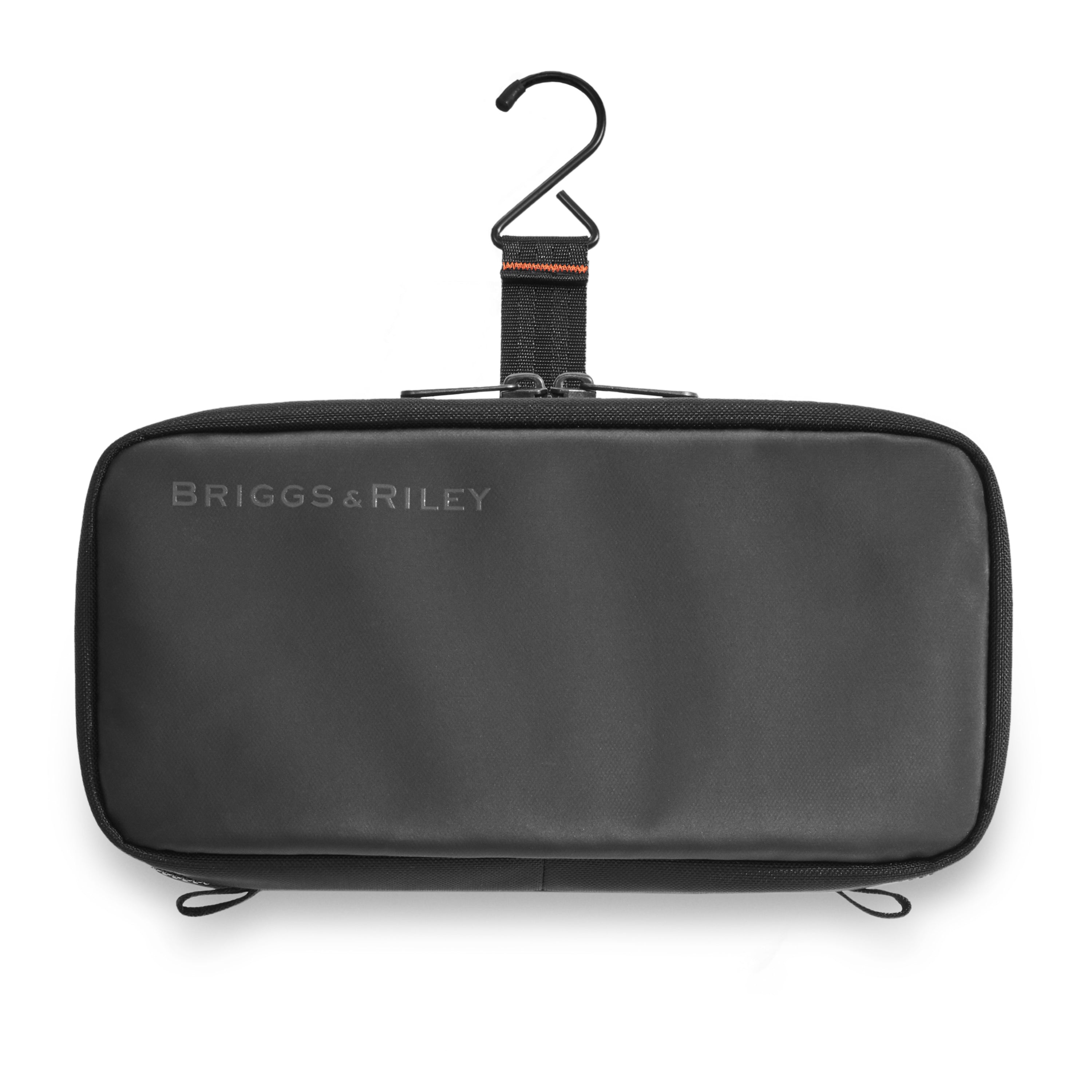 ZDX Hanging Toiletry Kit Front View with Hanger #color_black