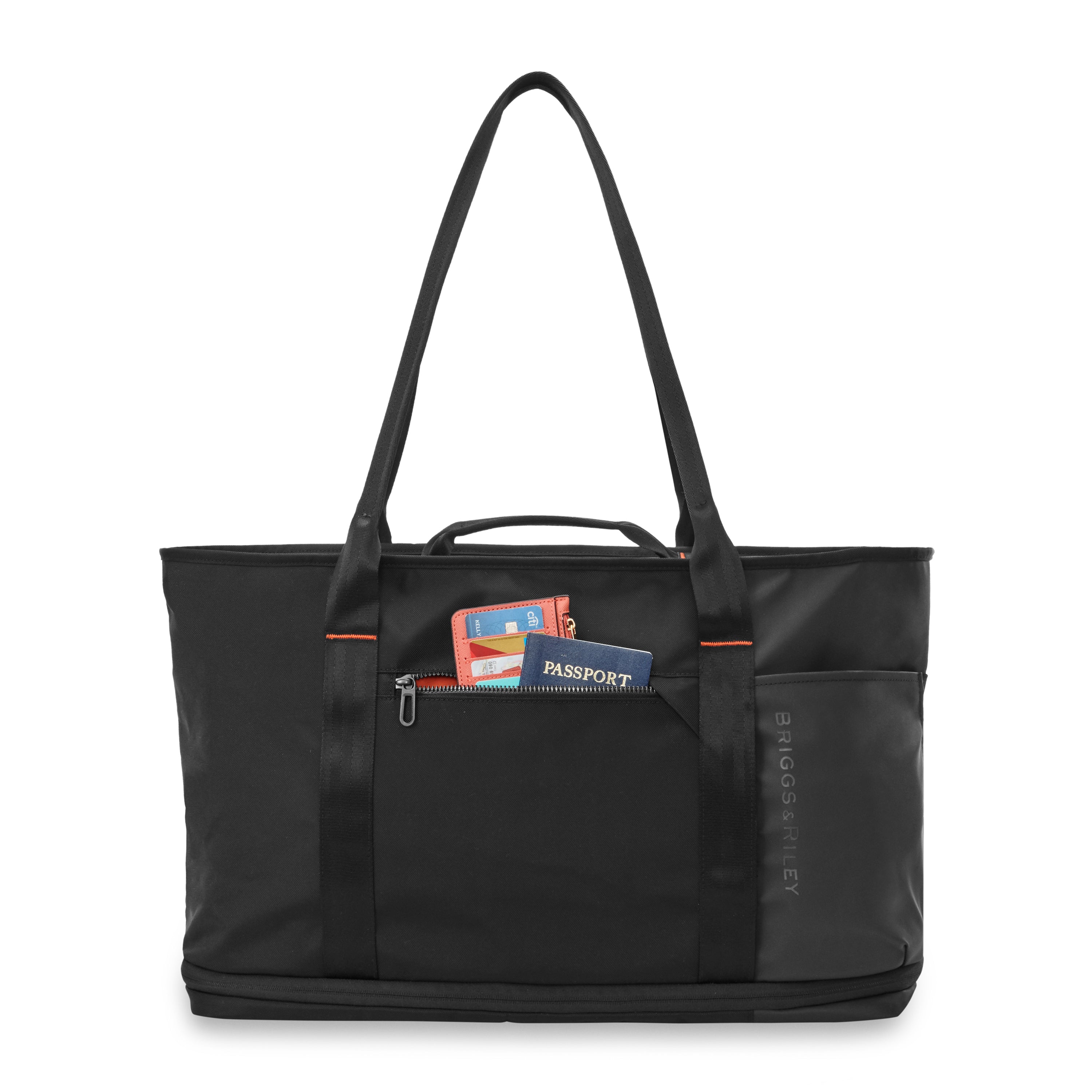 ZDX Extra Large Tote Front View Pocket  #color_black