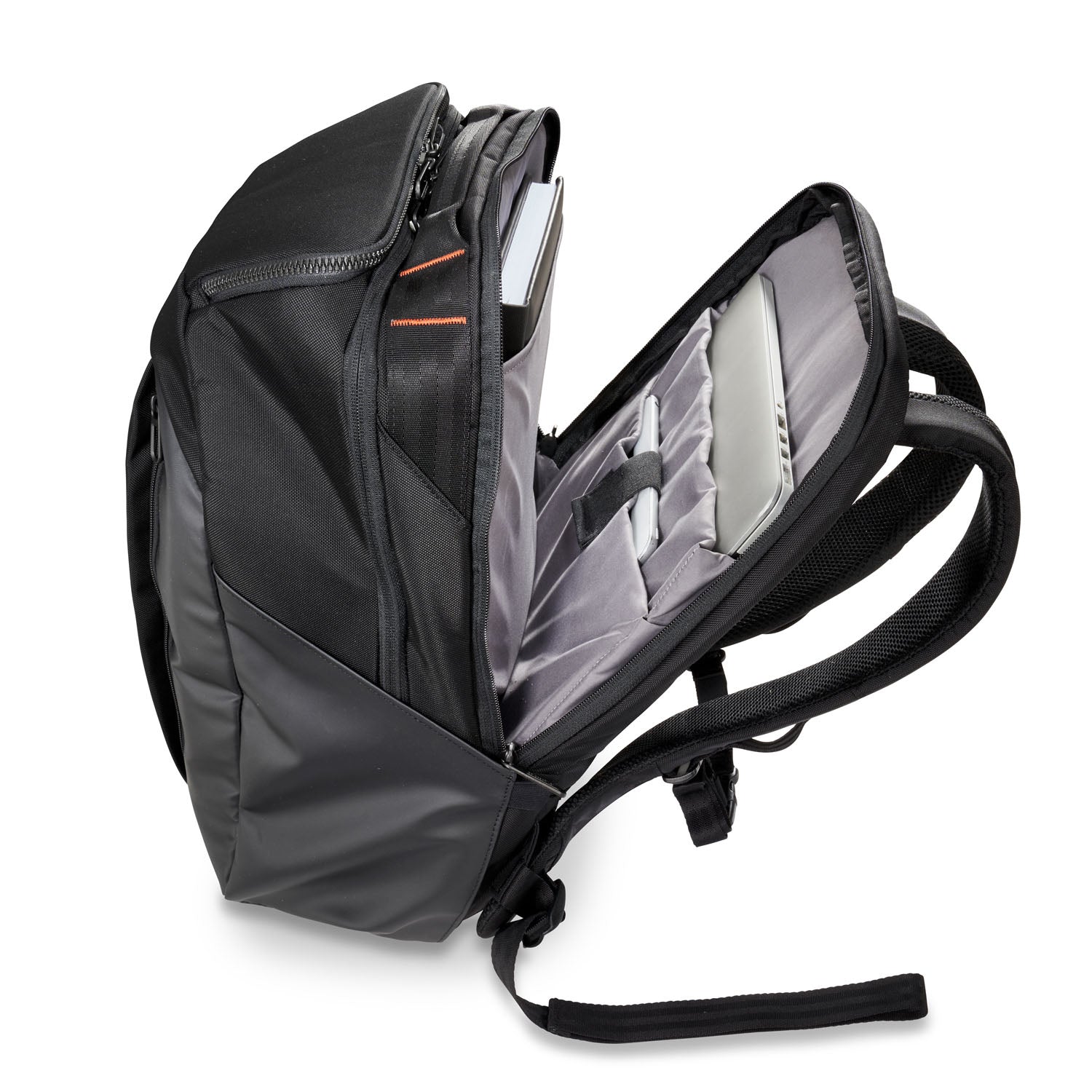 Briggs and Riley ZDX Cargo Backpack Back Pocket Packed #color_black