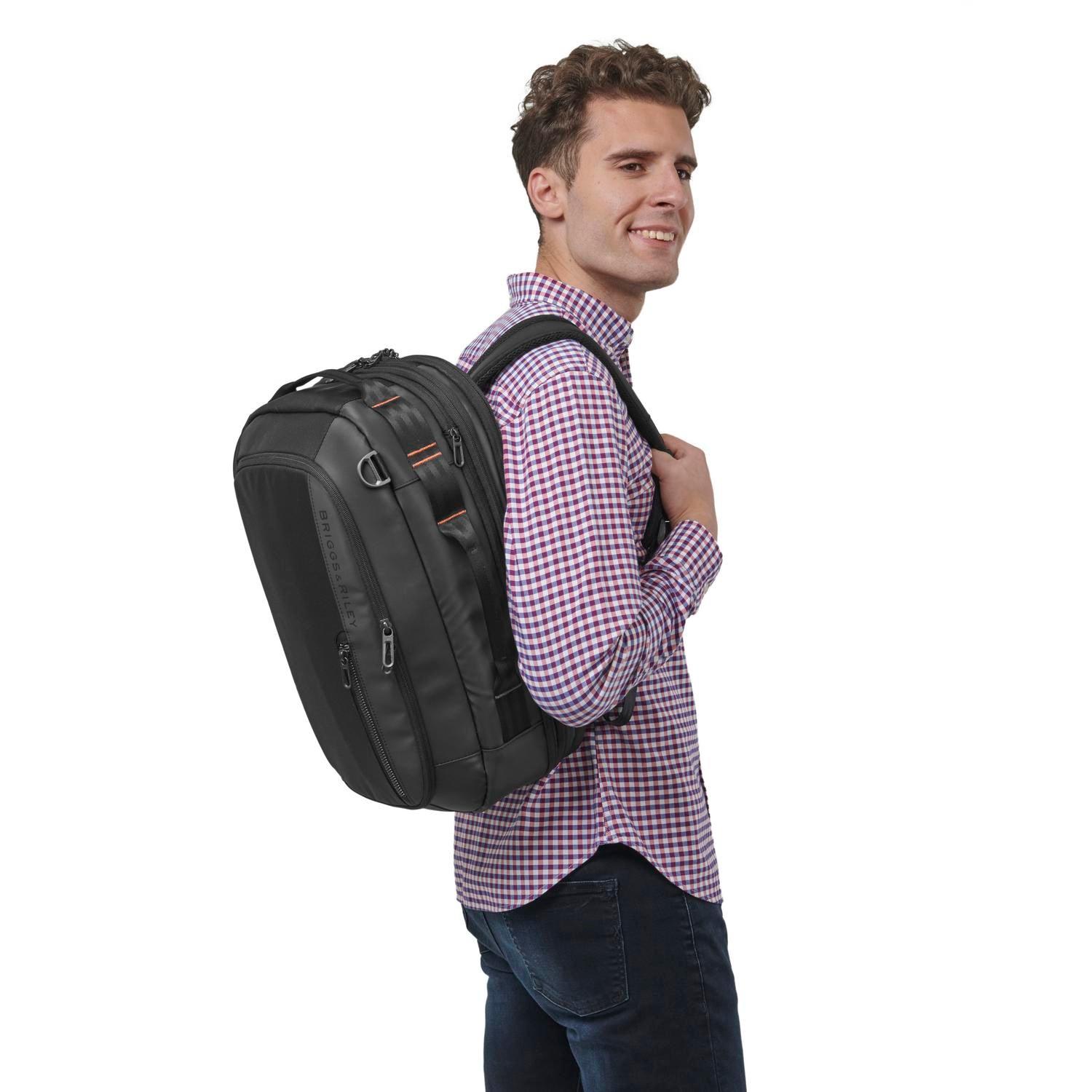 Briggs and Riley Convertible Backpack Duffle with Person #color_black