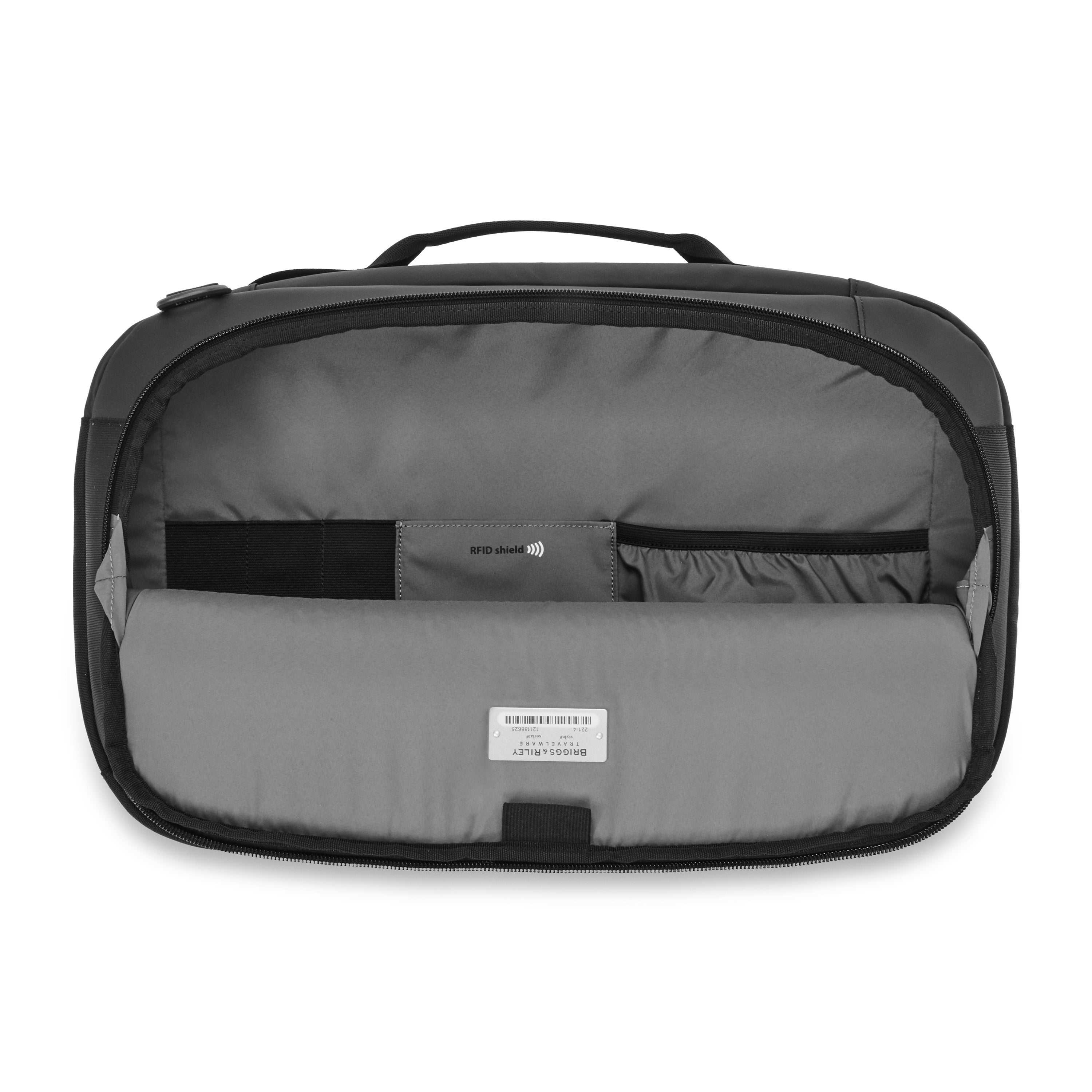 Briggs and Riley Convertible Backpack Duffle, duffle open  view  #color_black