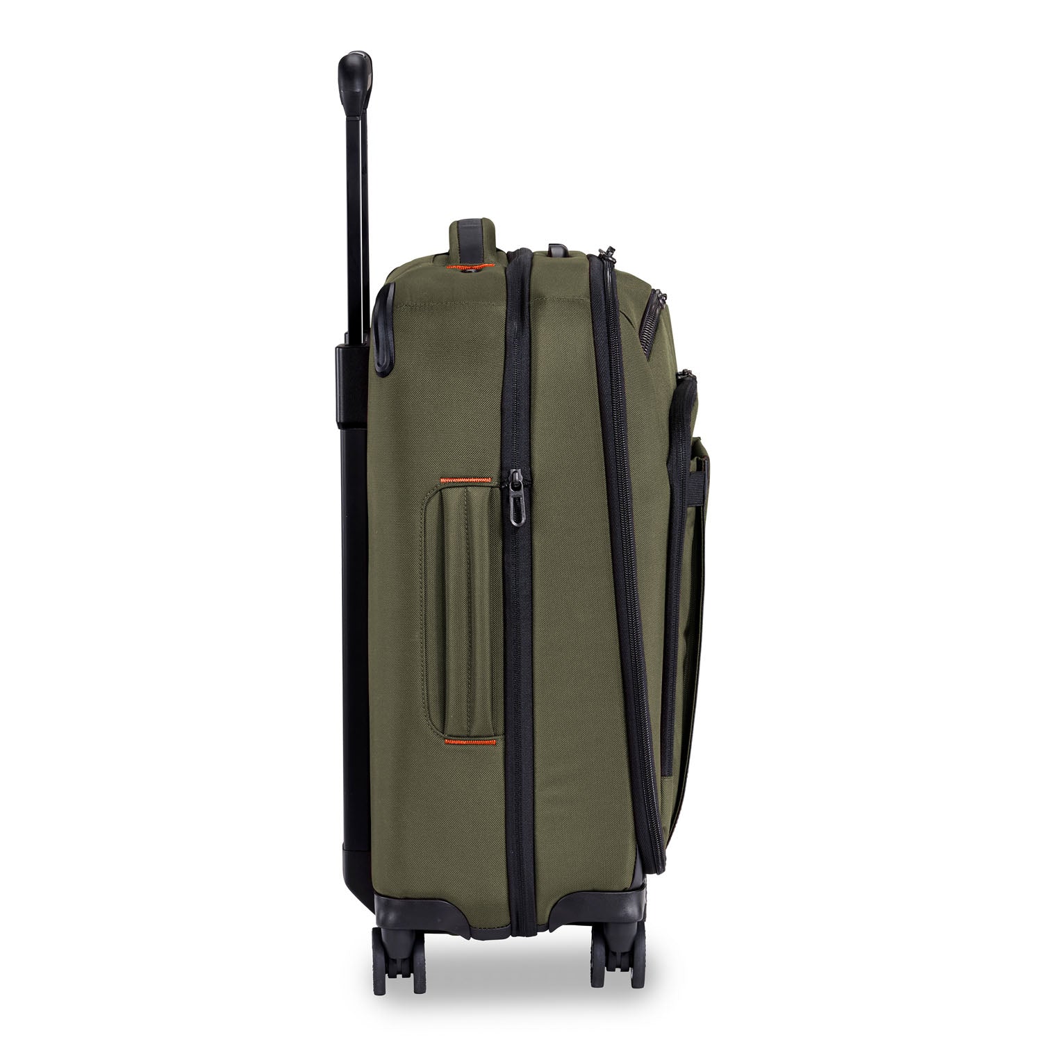 ZDX International 21" Carry-On Expandable Spinner Hunter Side View #color_hunter