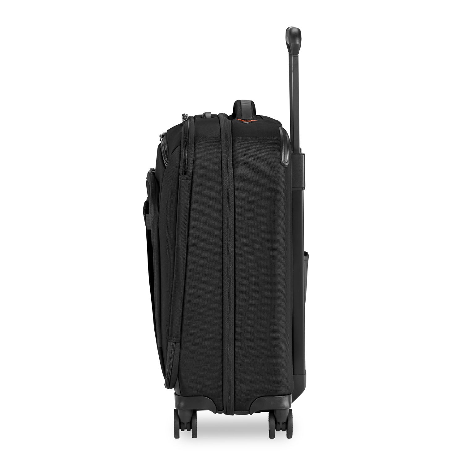 ZDX International 21" Carry-On Expandable Spinner Black Side View #color_black
