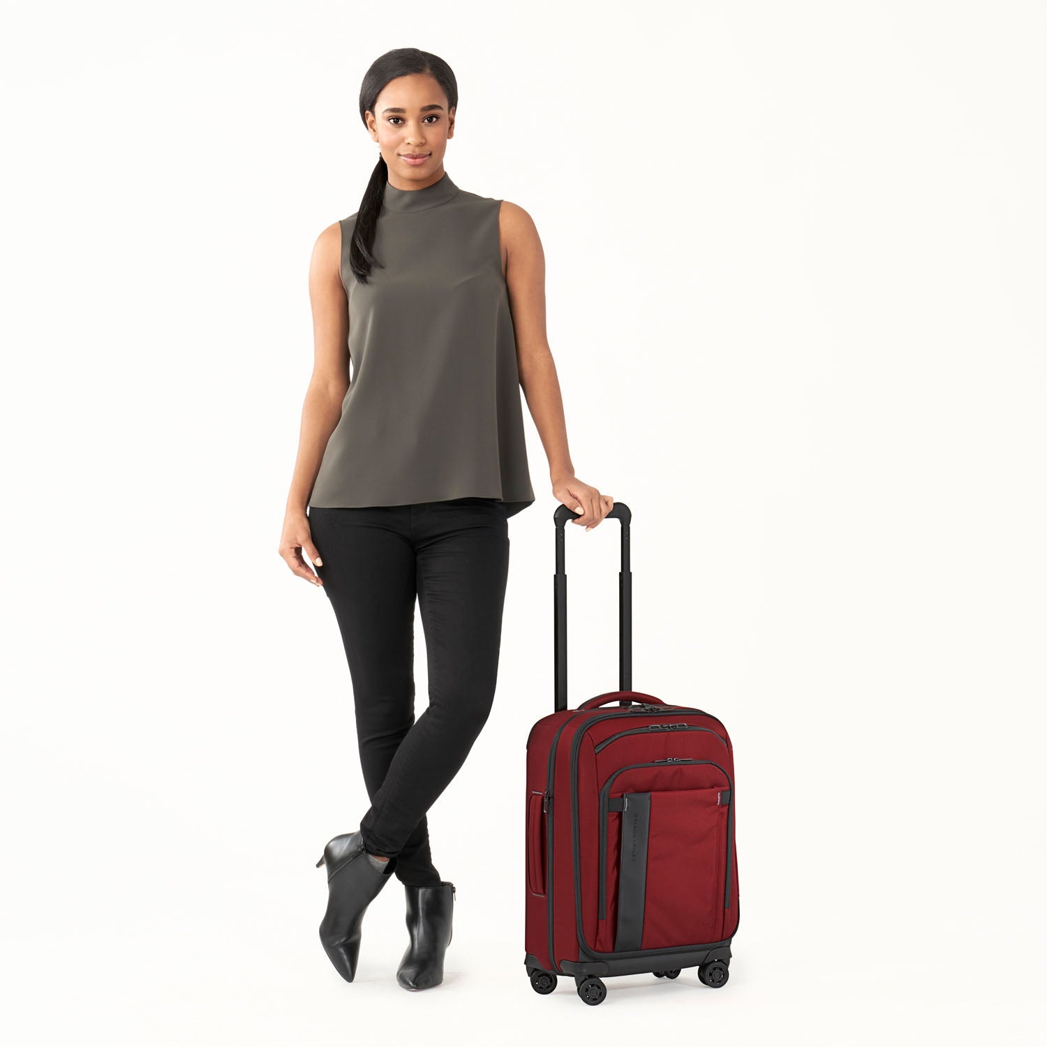 ZDX International 21" Carry-On Expandable Spinner Brick with Person