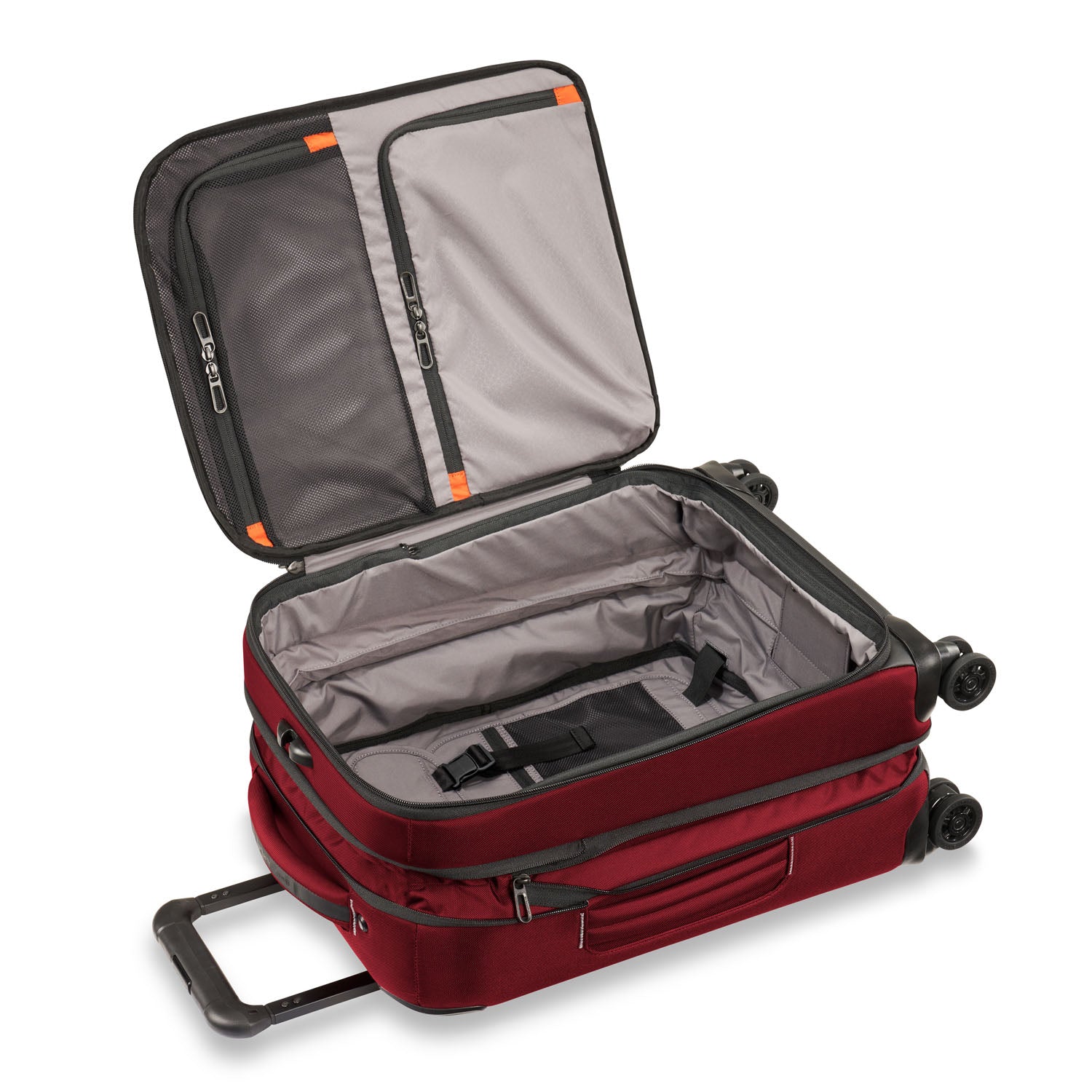 ZDX International 21" Carry-On Expandable Spinner Brick Open 