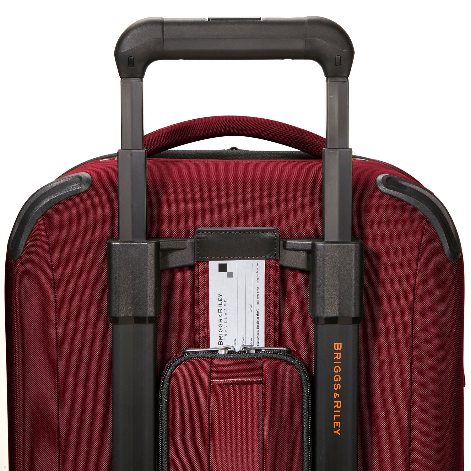 Briggs and Riley ZDX Domestic 22" Carry-On Expandable Spinner Brick Back ID Pocket #color_brick