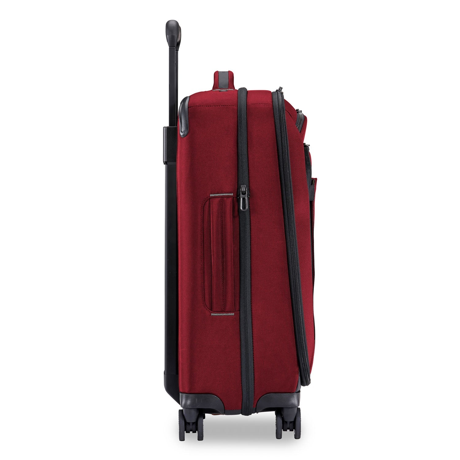 Briggs and Riley ZDX Domestic 22" Carry-On Expandable Spinner Brick Side View #color_brick