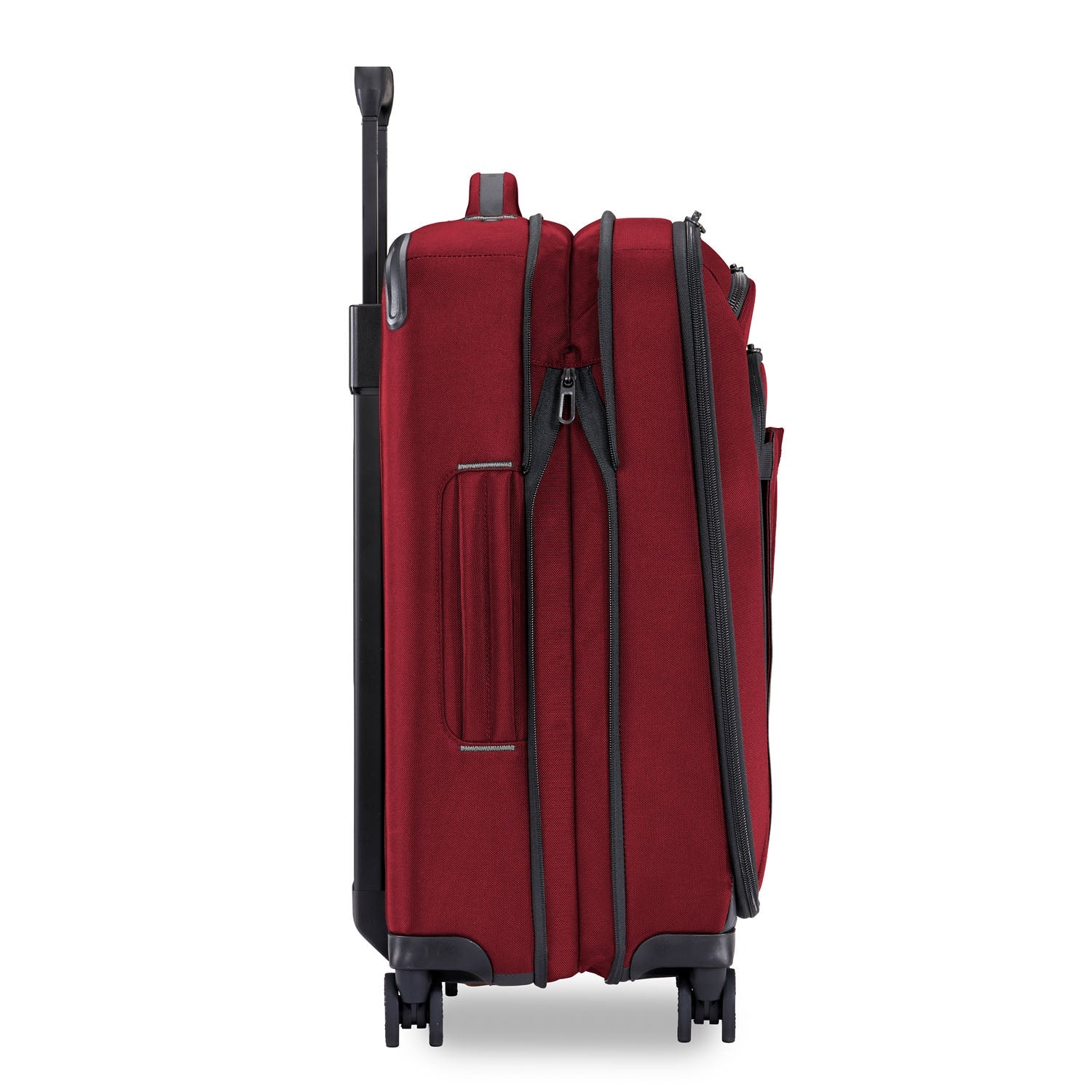 Briggs and Riley ZDX Domestic 22" Carry-On Expandable Spinner Brick Front View Expanded #color_brick
