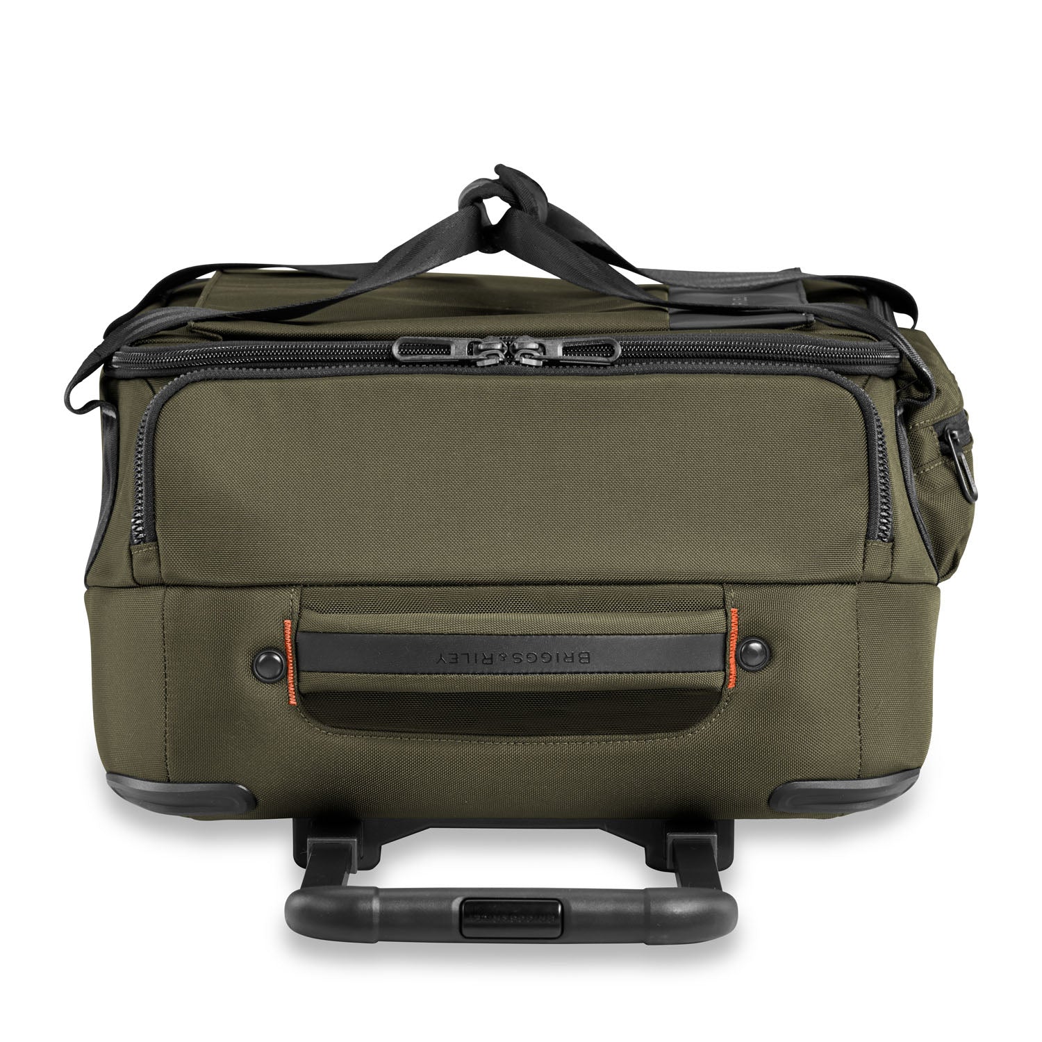 Briggs and Riley ZDX Rolling Carry-On Upright Duffle Hunter Top View #color_hunter